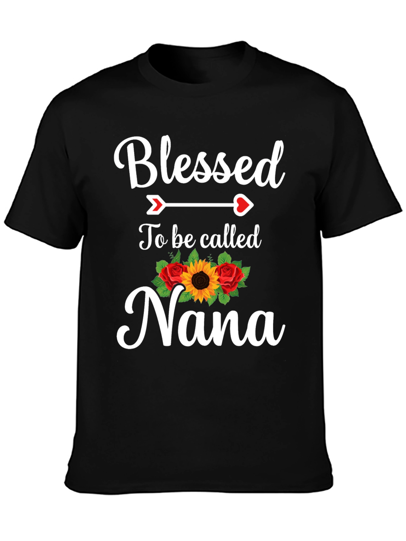 Blessed Nana T-Shirt with Floral Accent