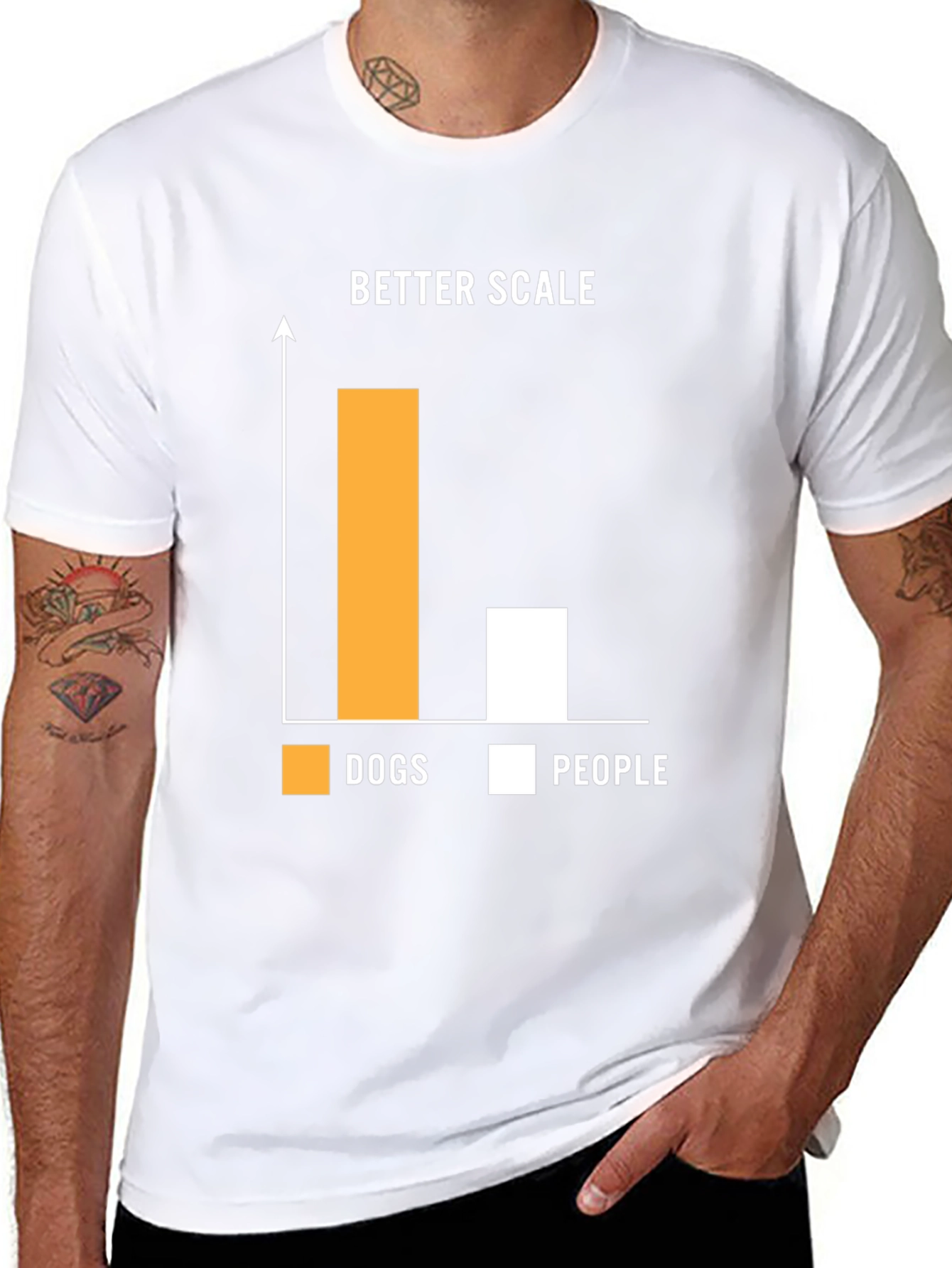 Better Scale Dogs vs People Funny Graphic T-Shirt