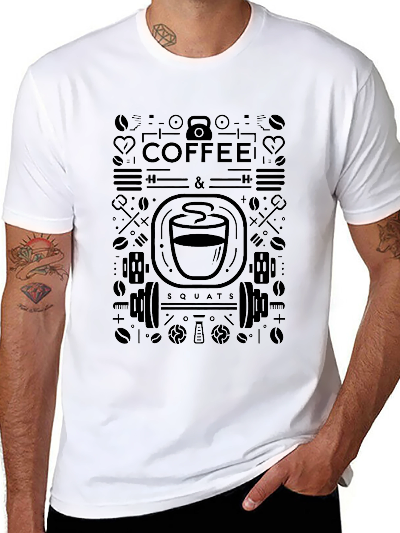 Coffee & Squats Graphic Tee - Black