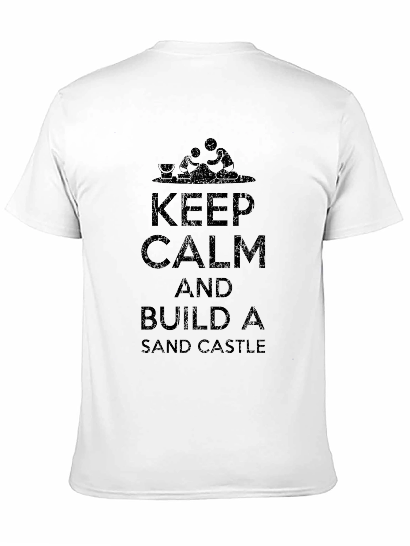 Keep Calm & Build a Sandcastle Black T-Shirt