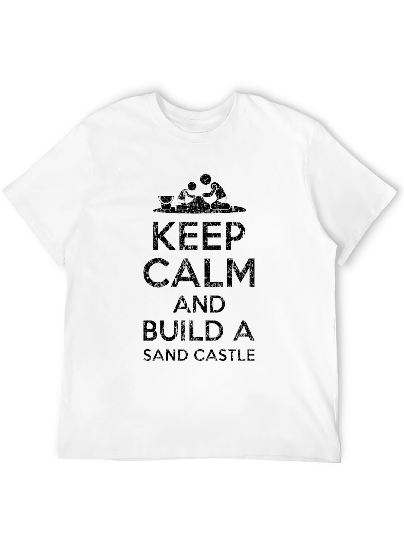 Keep Calm & Build a Sandcastle Black T-Shirt