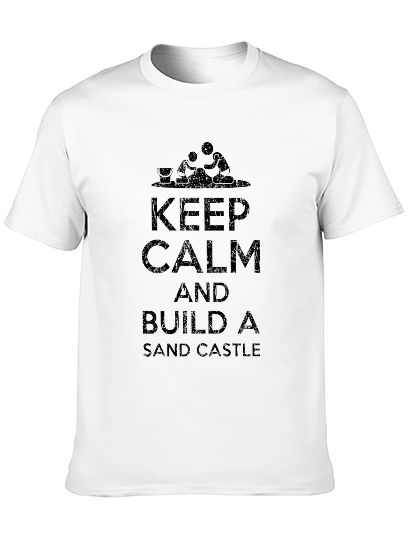 Keep Calm & Build a Sandcastle Black T-Shirt