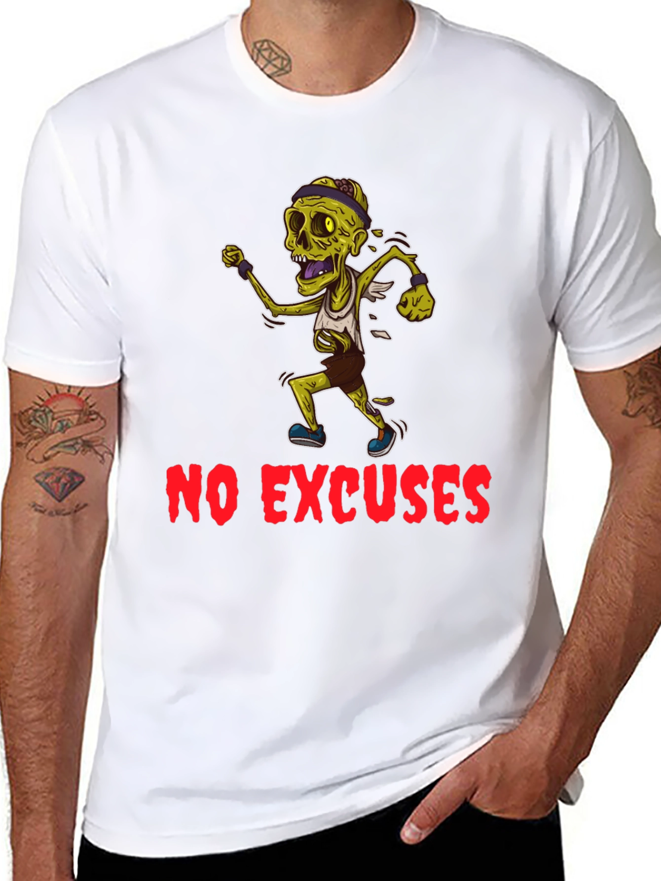 Zombie Runner Graphic T-Shirt - No Excuses!