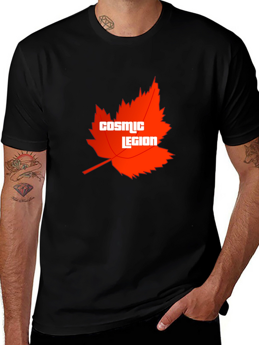 Cosmic Legion Maple Leaf Graphic Tee - Black