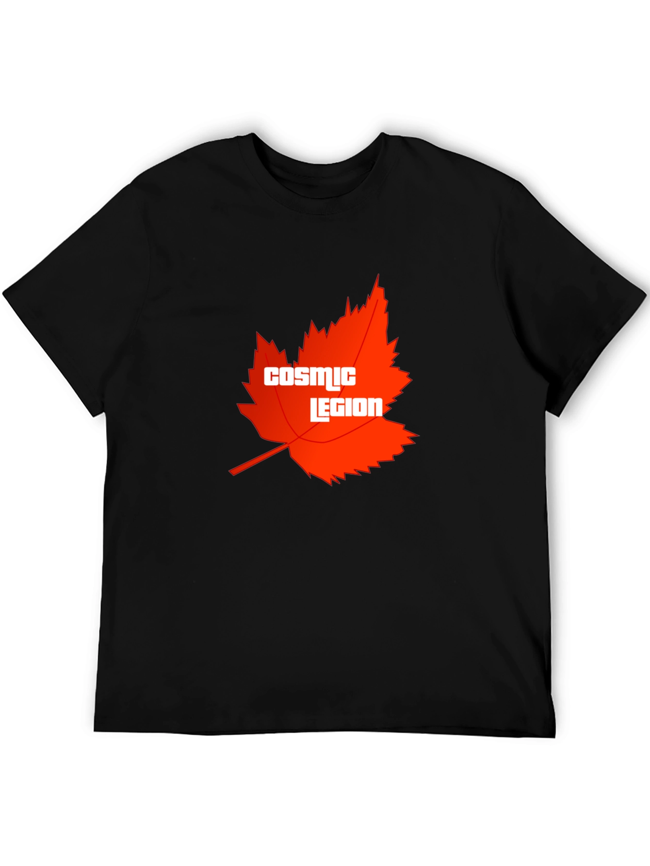 Cosmic Legion Maple Leaf Graphic Tee - Black