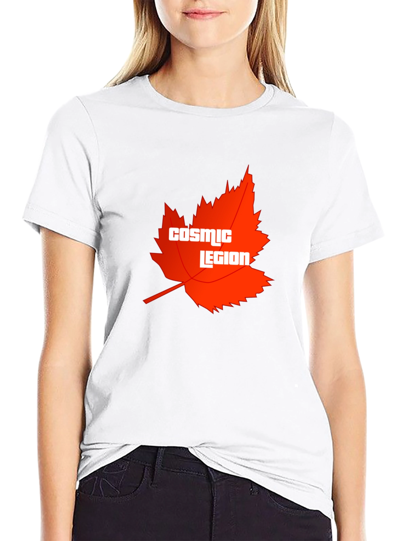 Cosmic Legion Maple Leaf Graphic Tee - Black