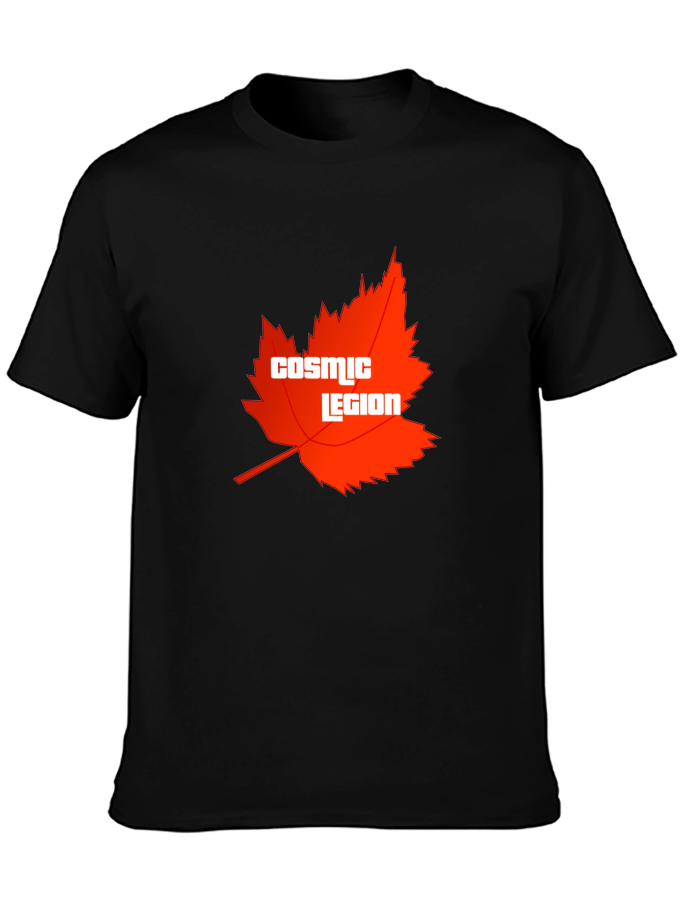 Cosmic Legion Maple Leaf Graphic Tee - Black