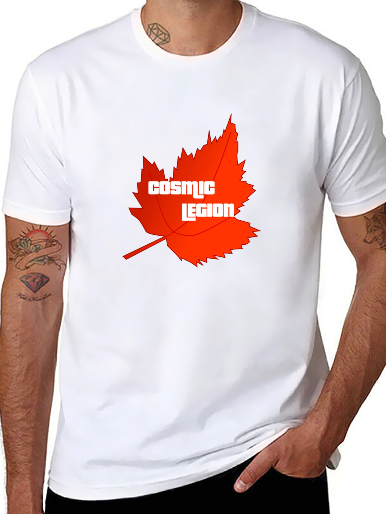 Cosmic Legion Maple Leaf Graphic Tee - Black