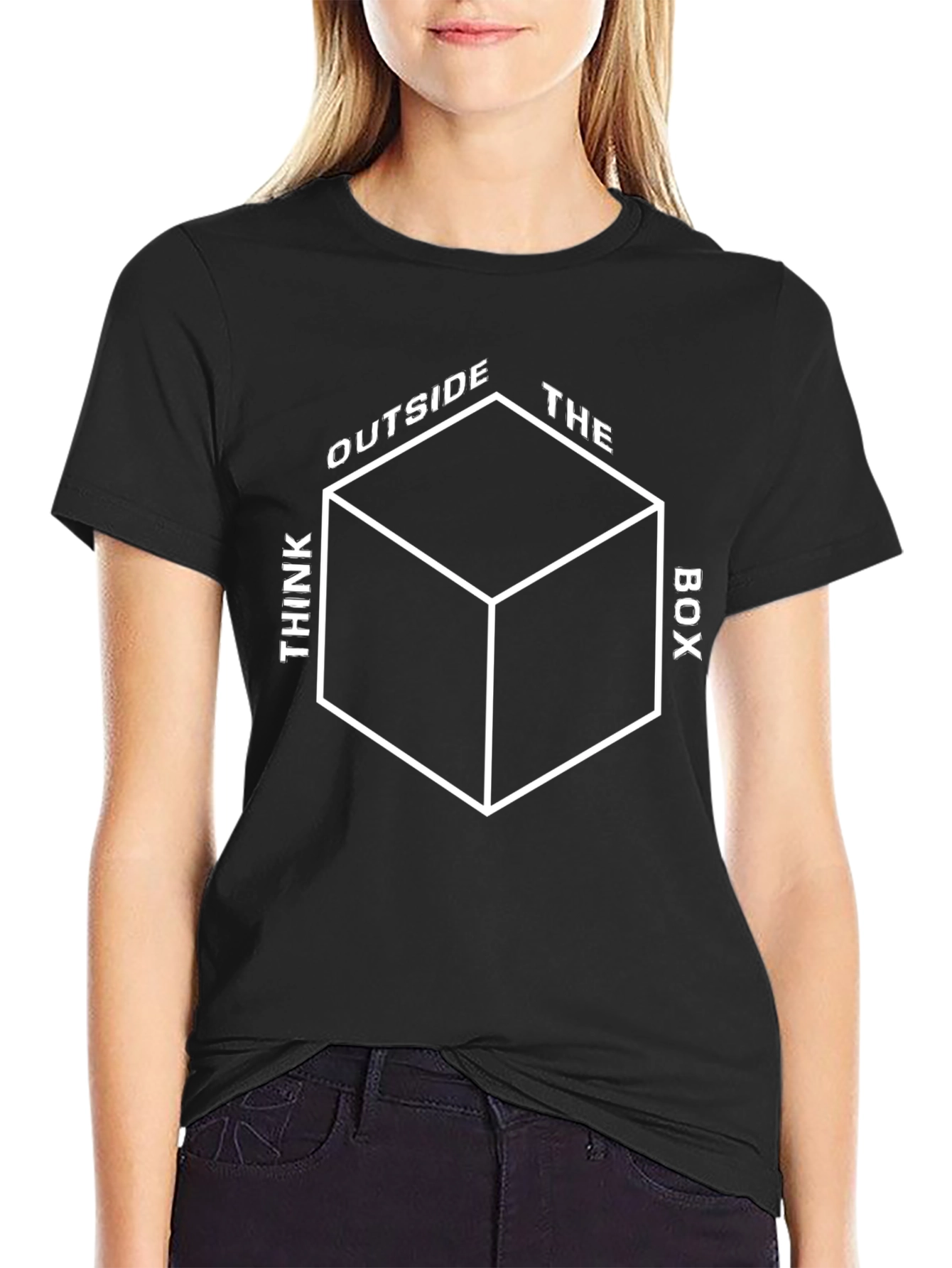 Think Outside the Box Graphic Tee - Black