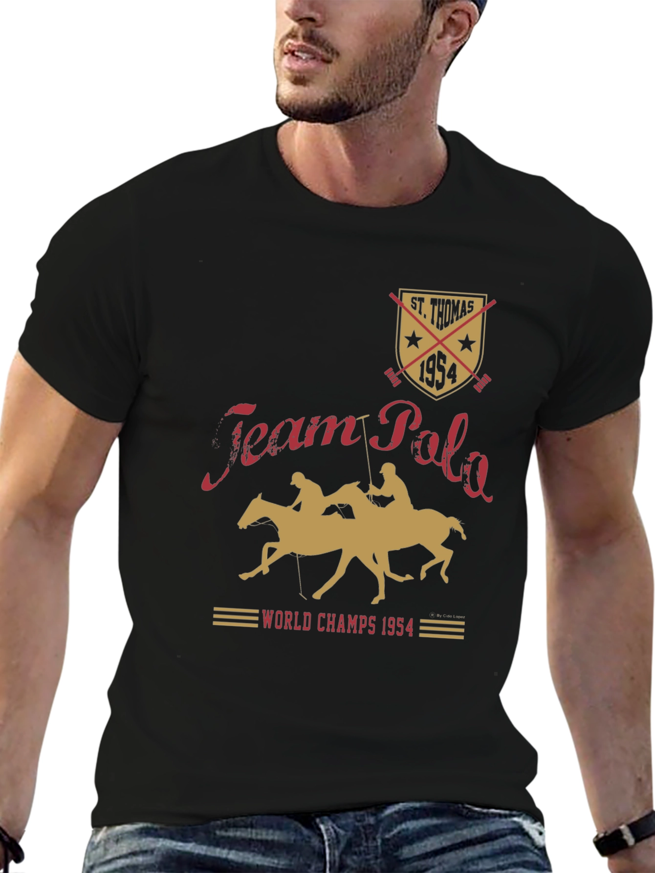 St. Thomas Team Polo 1954 Black T-Shirt