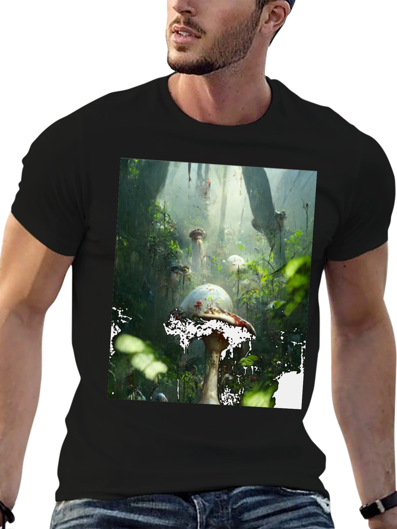 Mushroom Forest T-Shirt - Unique Nature Design