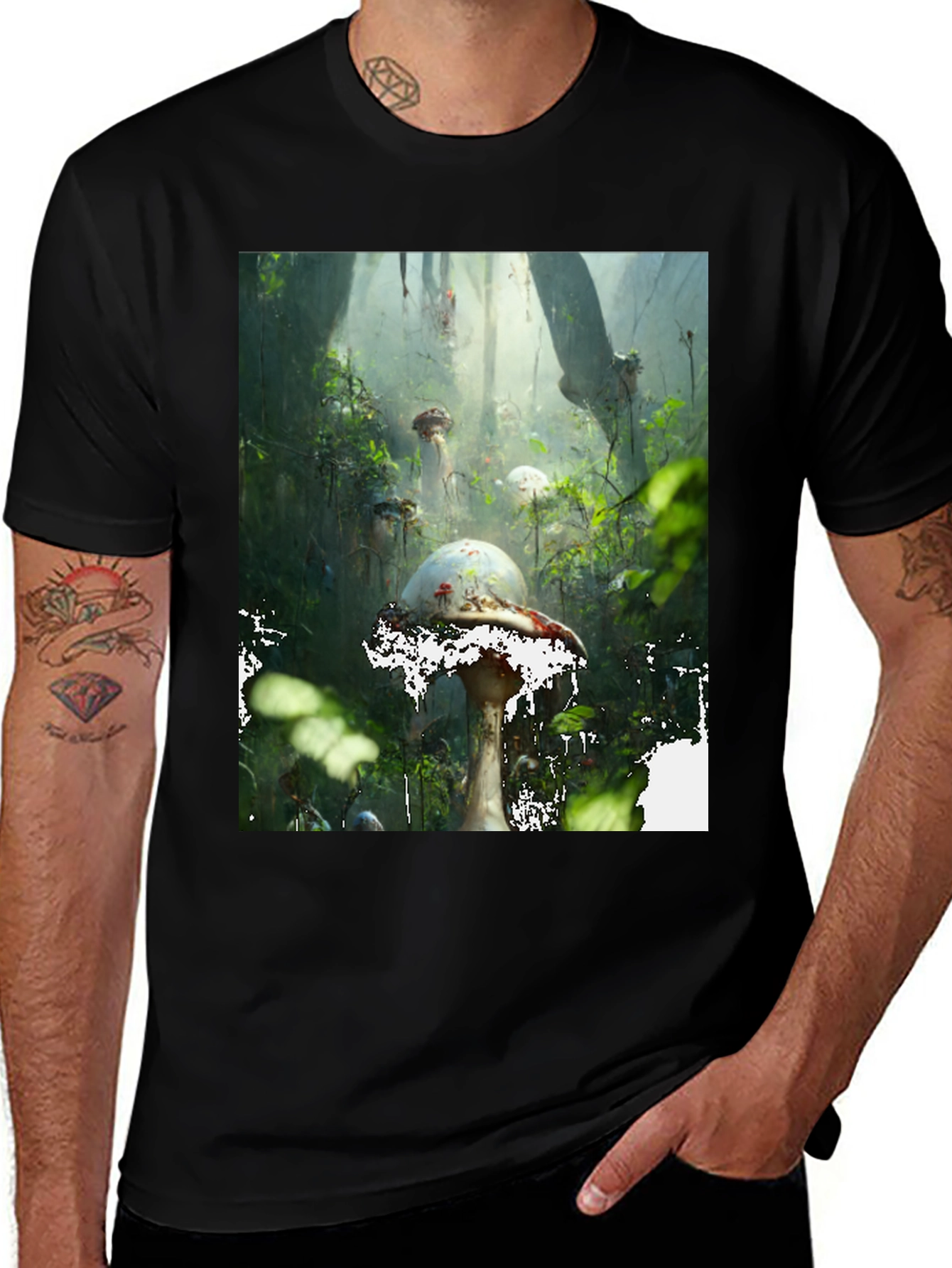 Mushroom Forest T-Shirt - Unique Nature Design