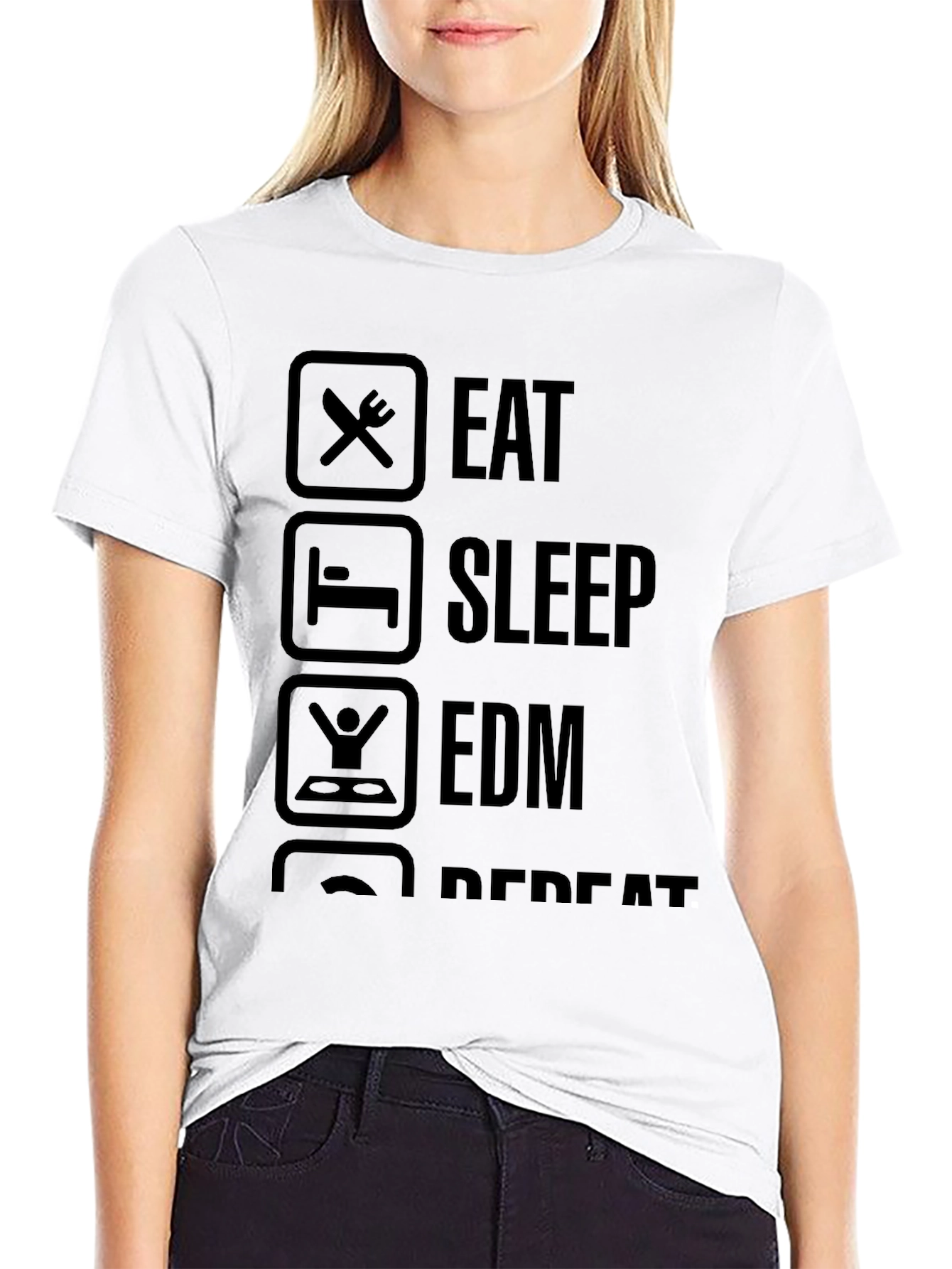 Eat Sleep EDM Repeat T-Shirt - Black Graphic Tee