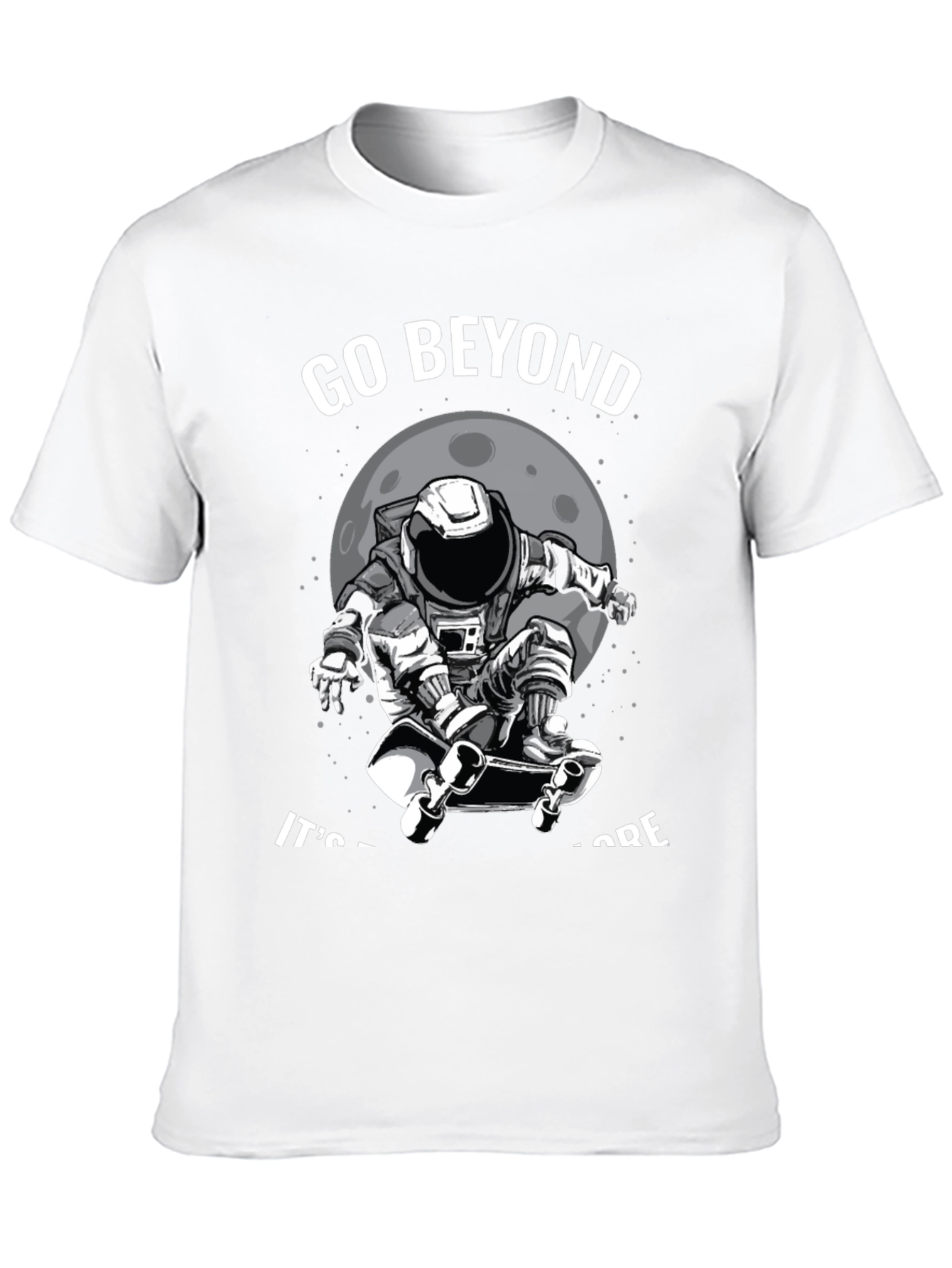 Go Beyond: Astronaut Skateboarder Black T-Shirt