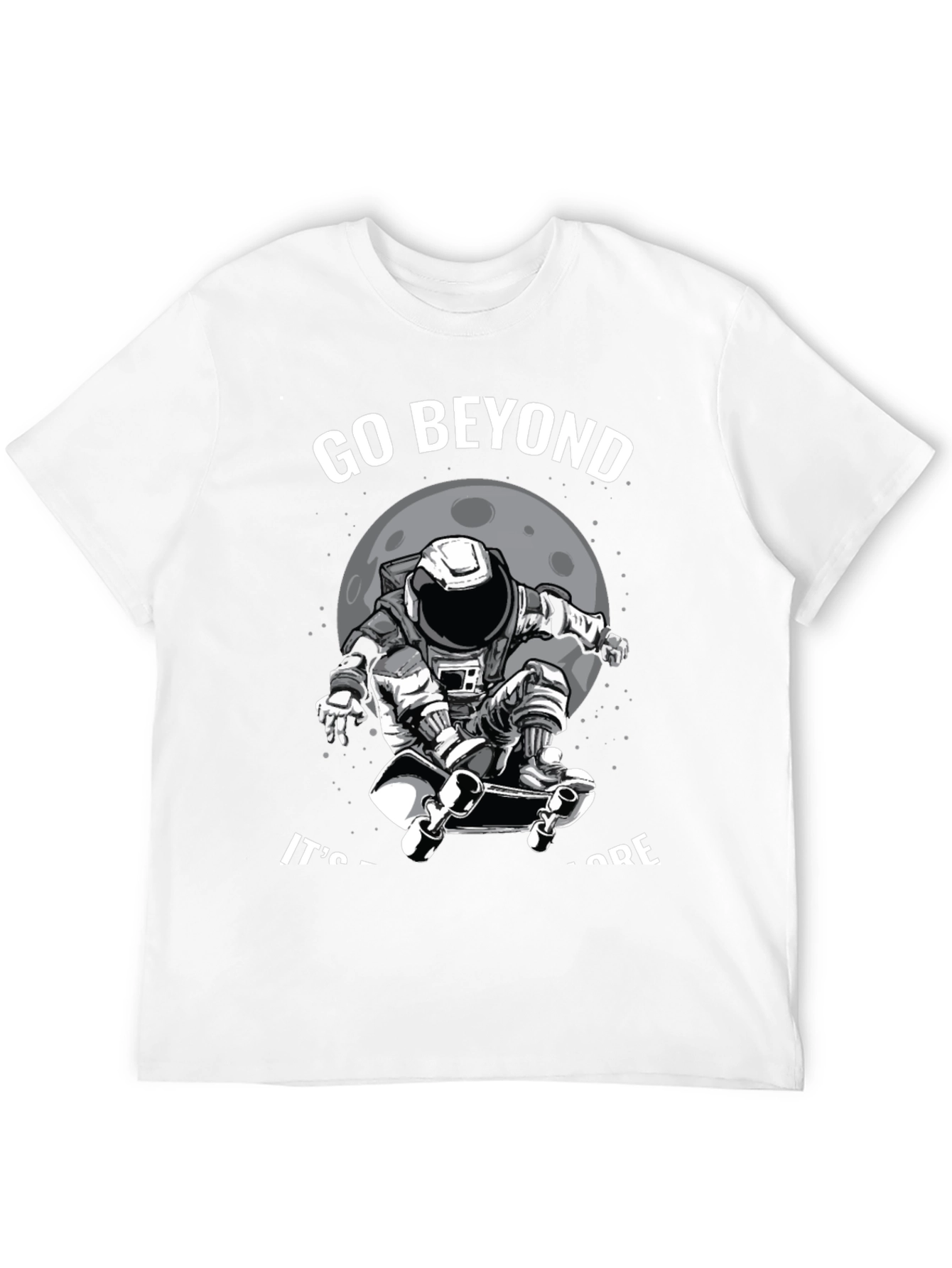 Go Beyond: Astronaut Skateboarder Black T-Shirt