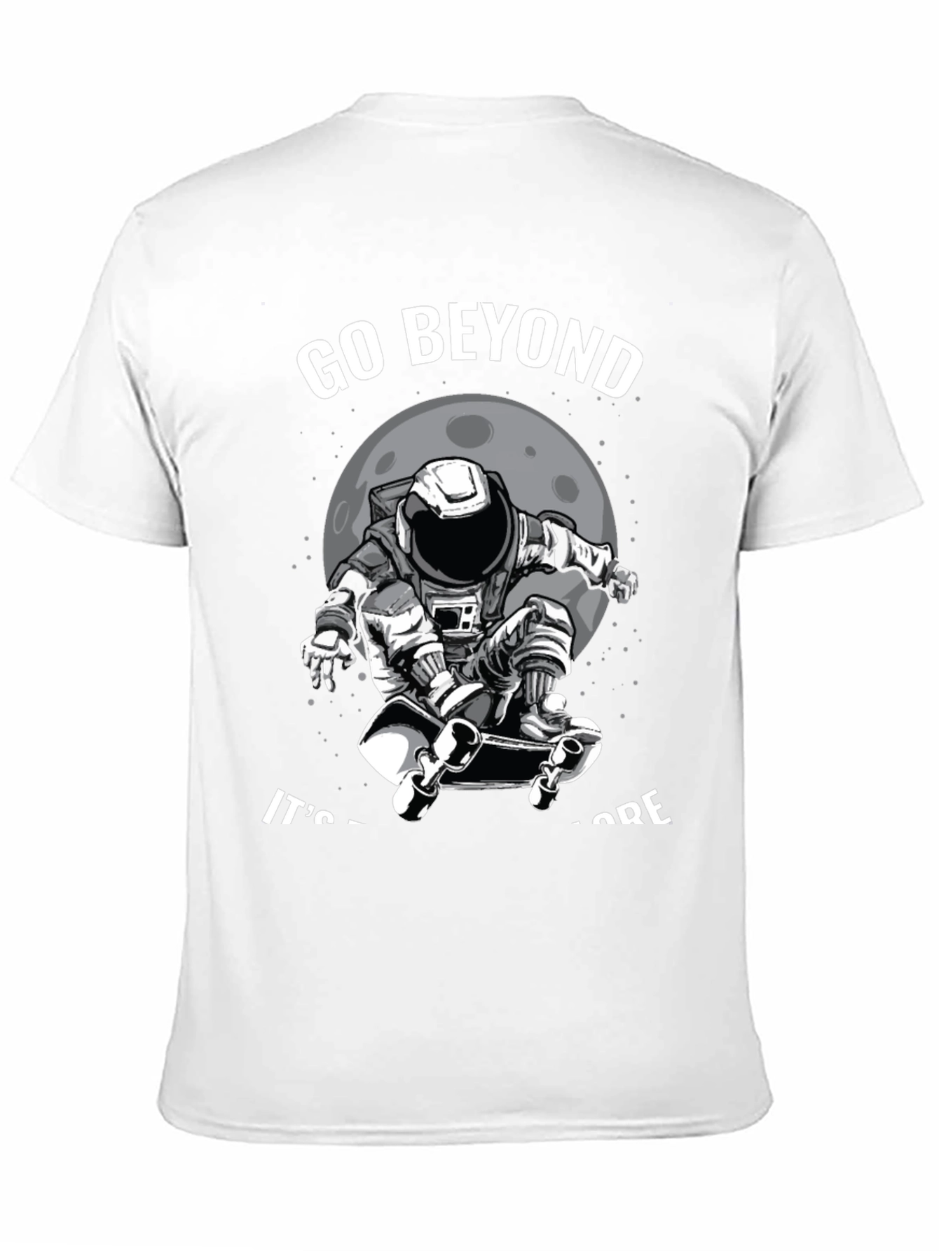 Go Beyond: Astronaut Skateboarder Black T-Shirt