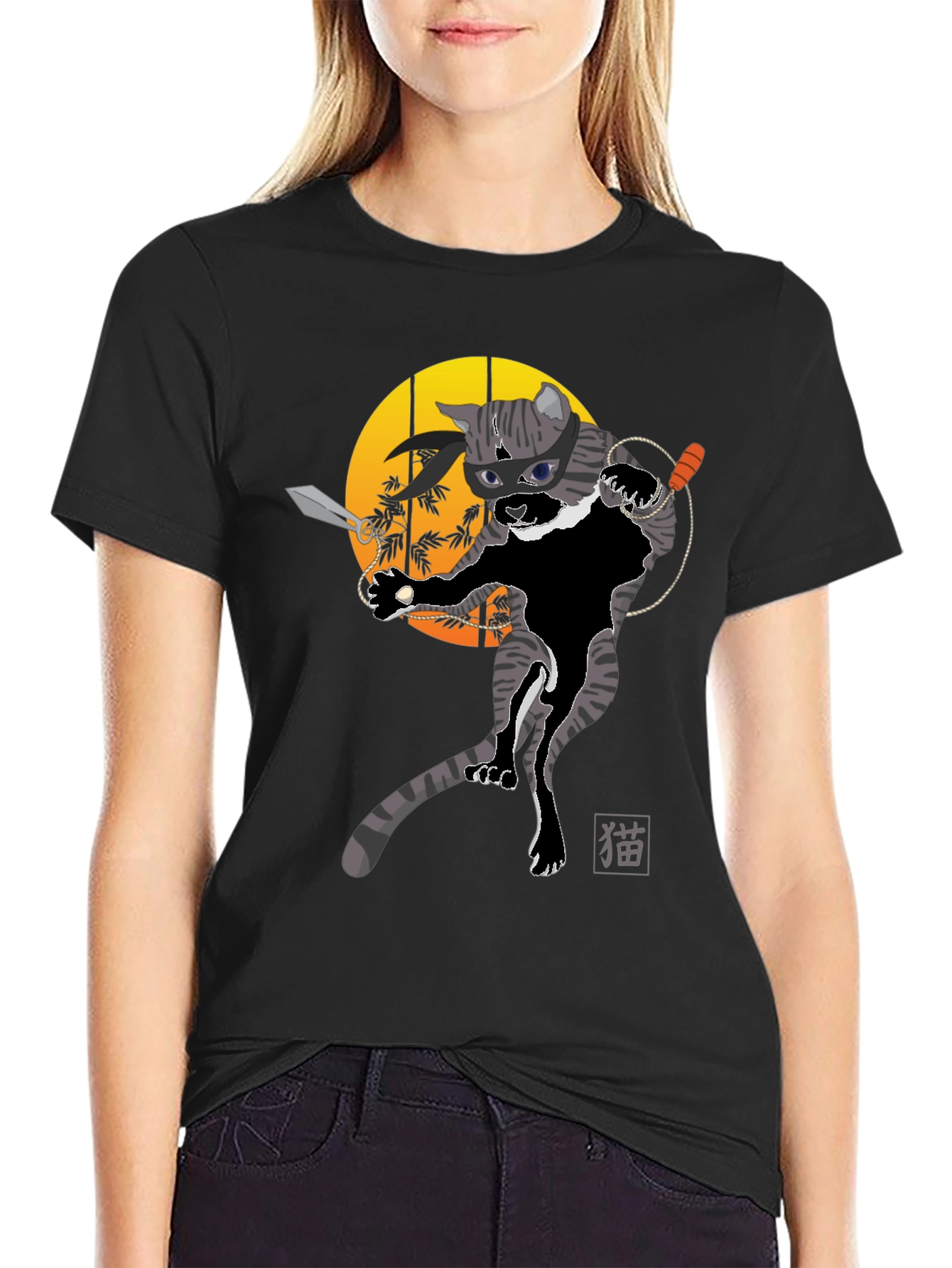 Ninja Cat Graphic T-Shirt
