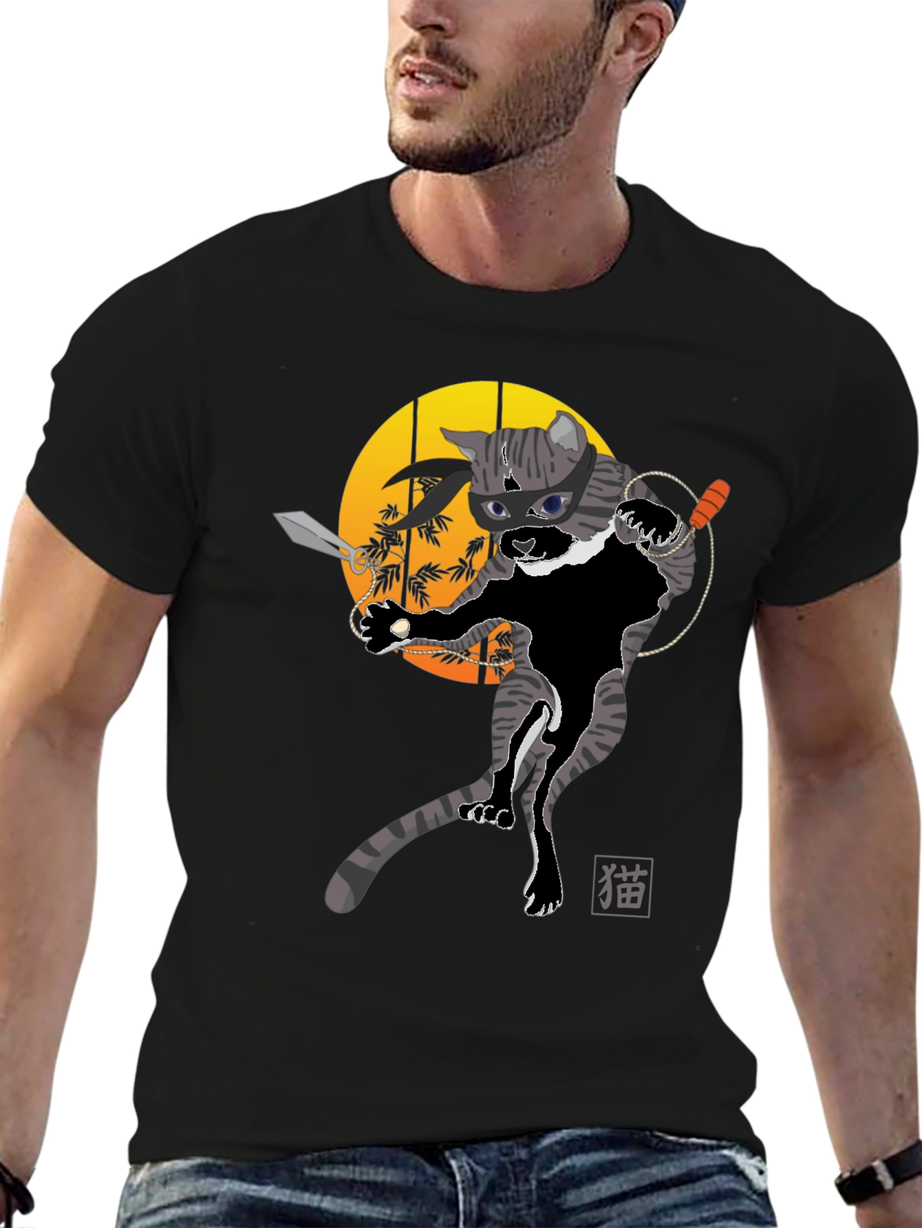 Ninja Cat Graphic T-Shirt