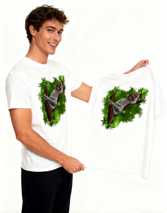 Cute Sloth Jungle Graphic T-Shirt - Animal Lover Casual Comfort Tee