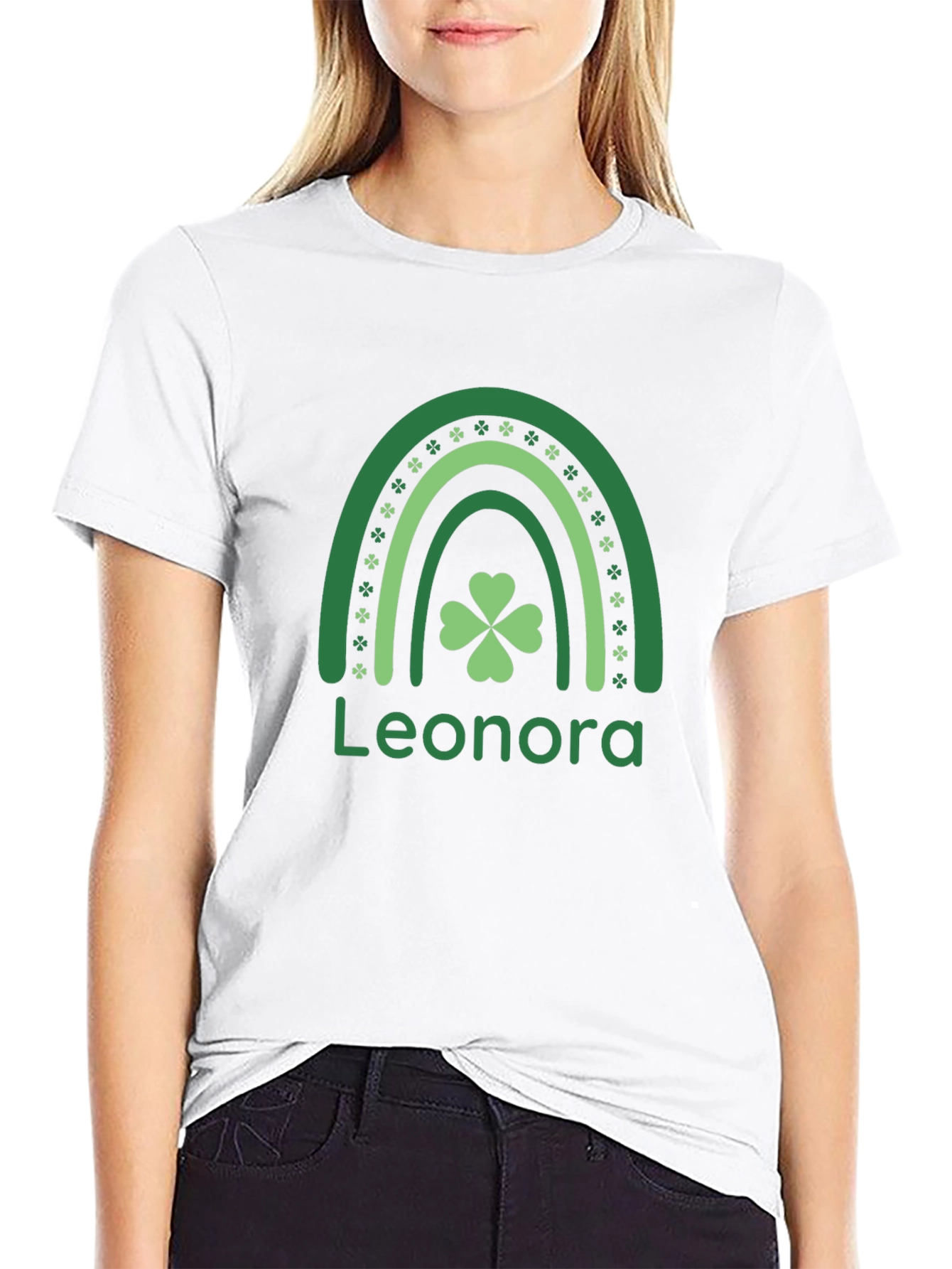 Personalized St. Patricks Day Rainbow Clover T-Shirt