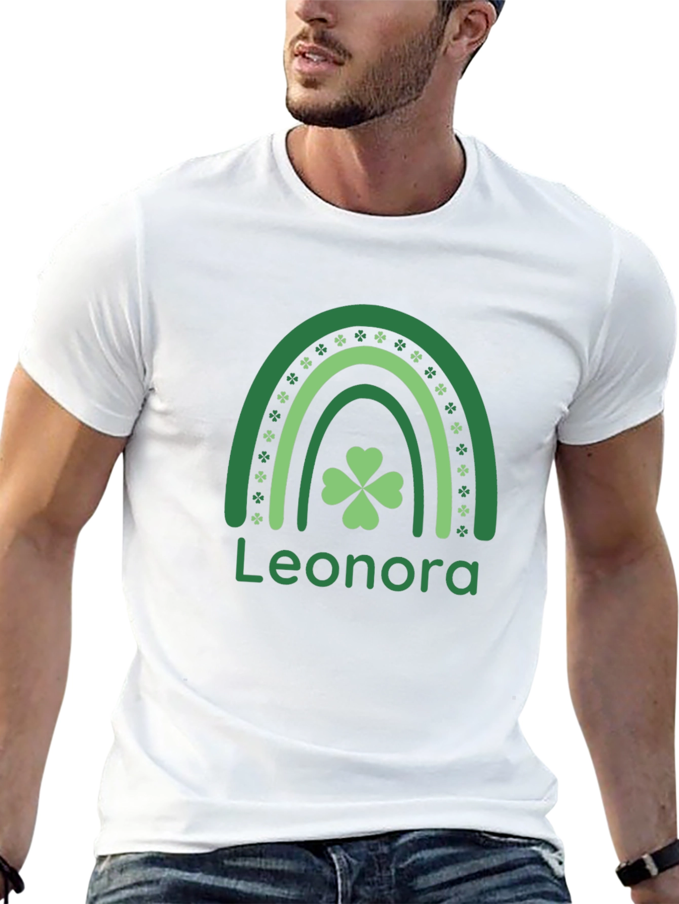 Personalized St. Patricks Day Rainbow Clover T-Shirt