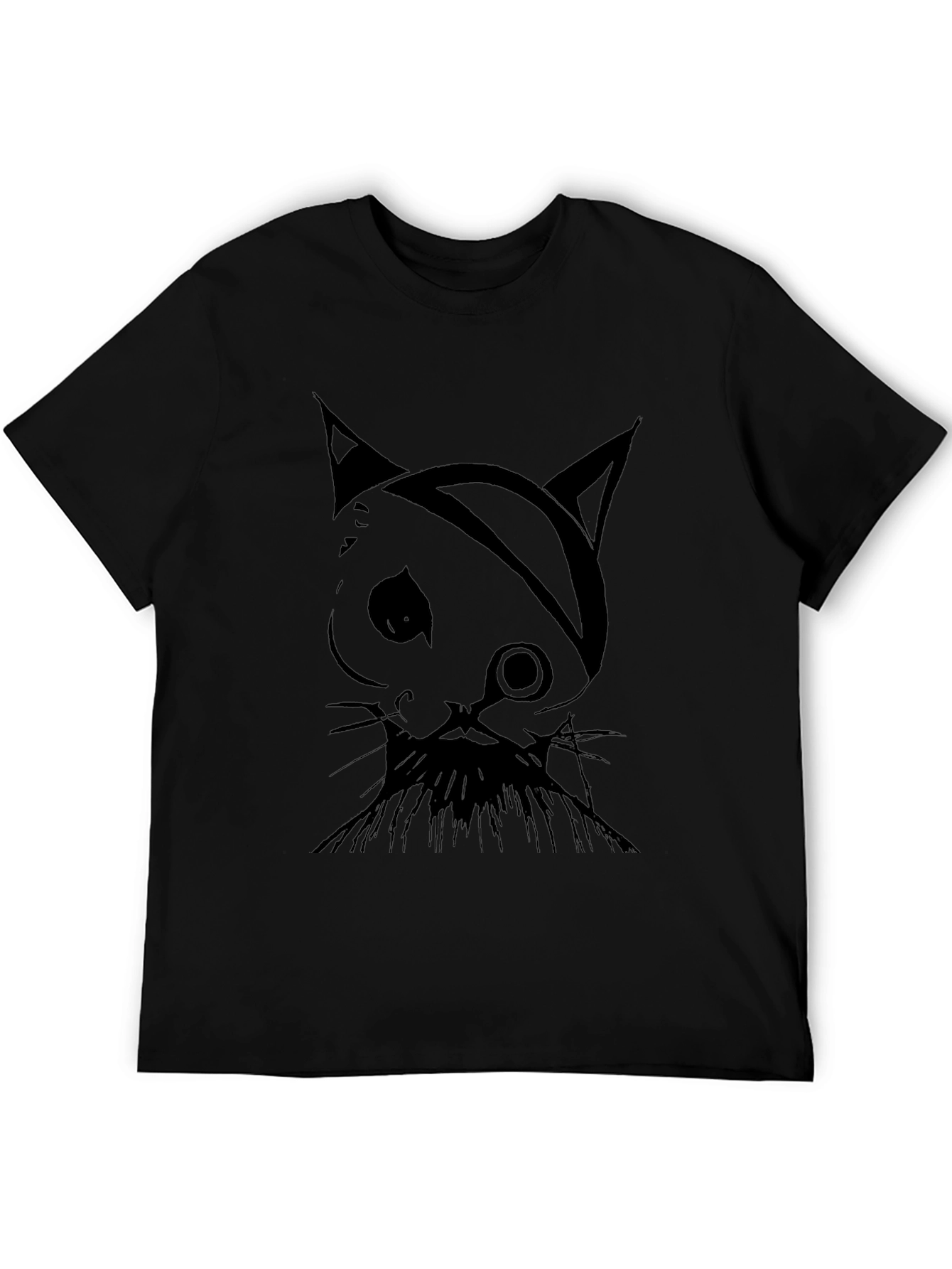Pirate Cat Graphic Tee - Mens Black T-Shirt