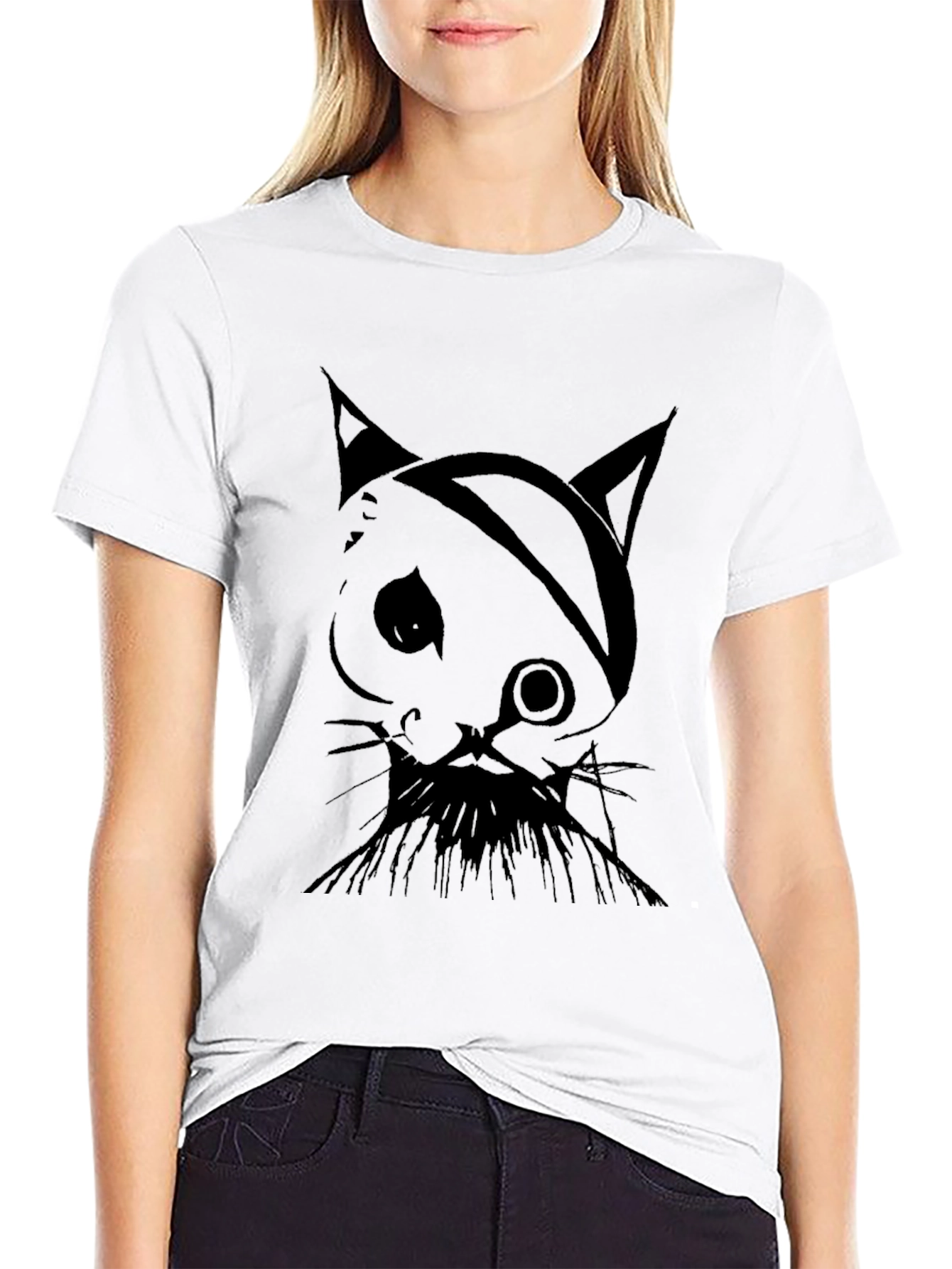 Pirate Cat Graphic Tee - Mens Black T-Shirt