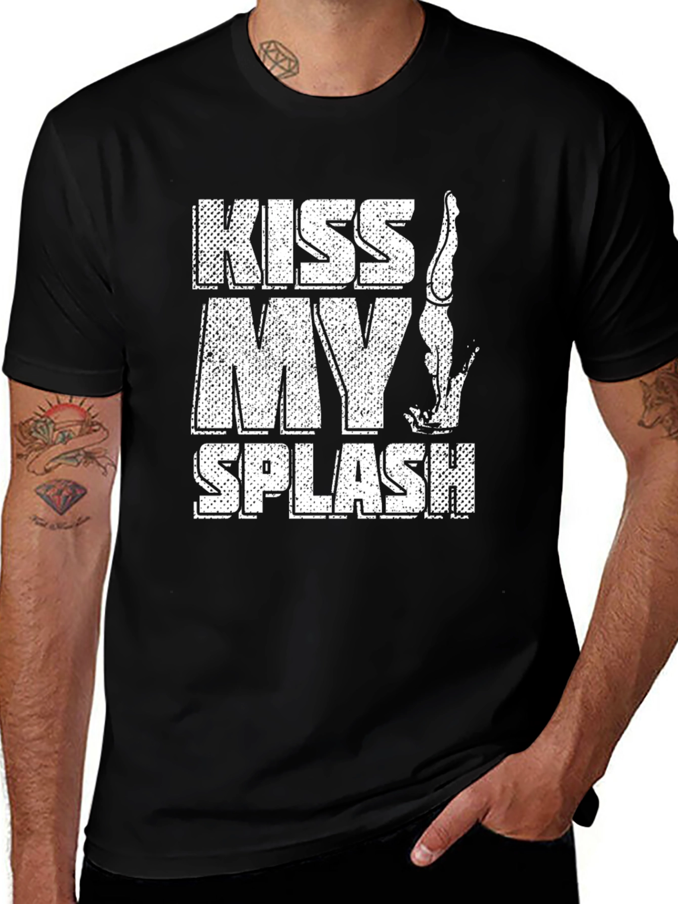 Kiss My Splash Diver Black Graphic T-Shirt