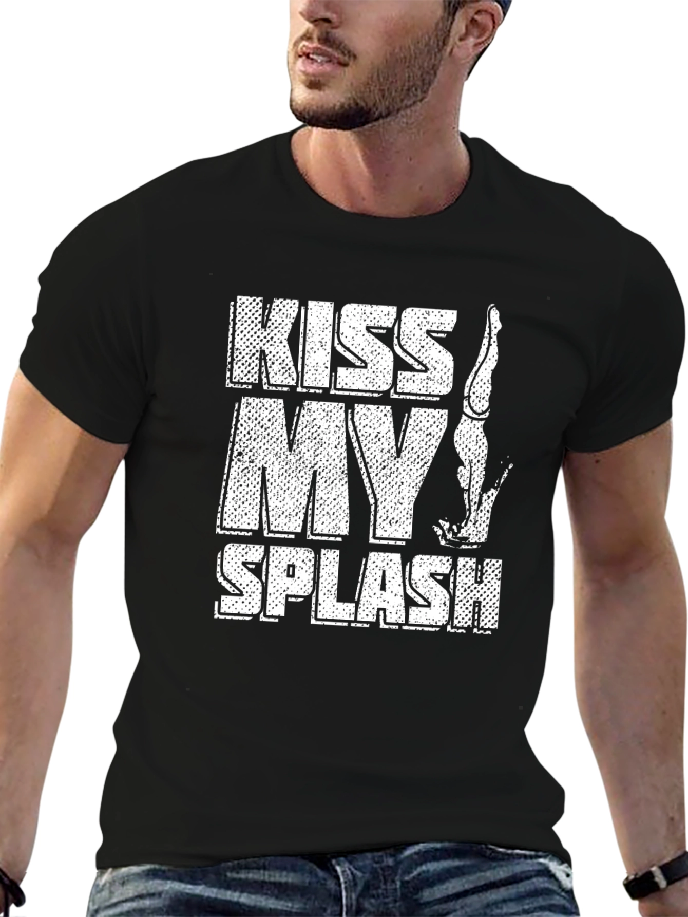Kiss My Splash Diver Black Graphic T-Shirt