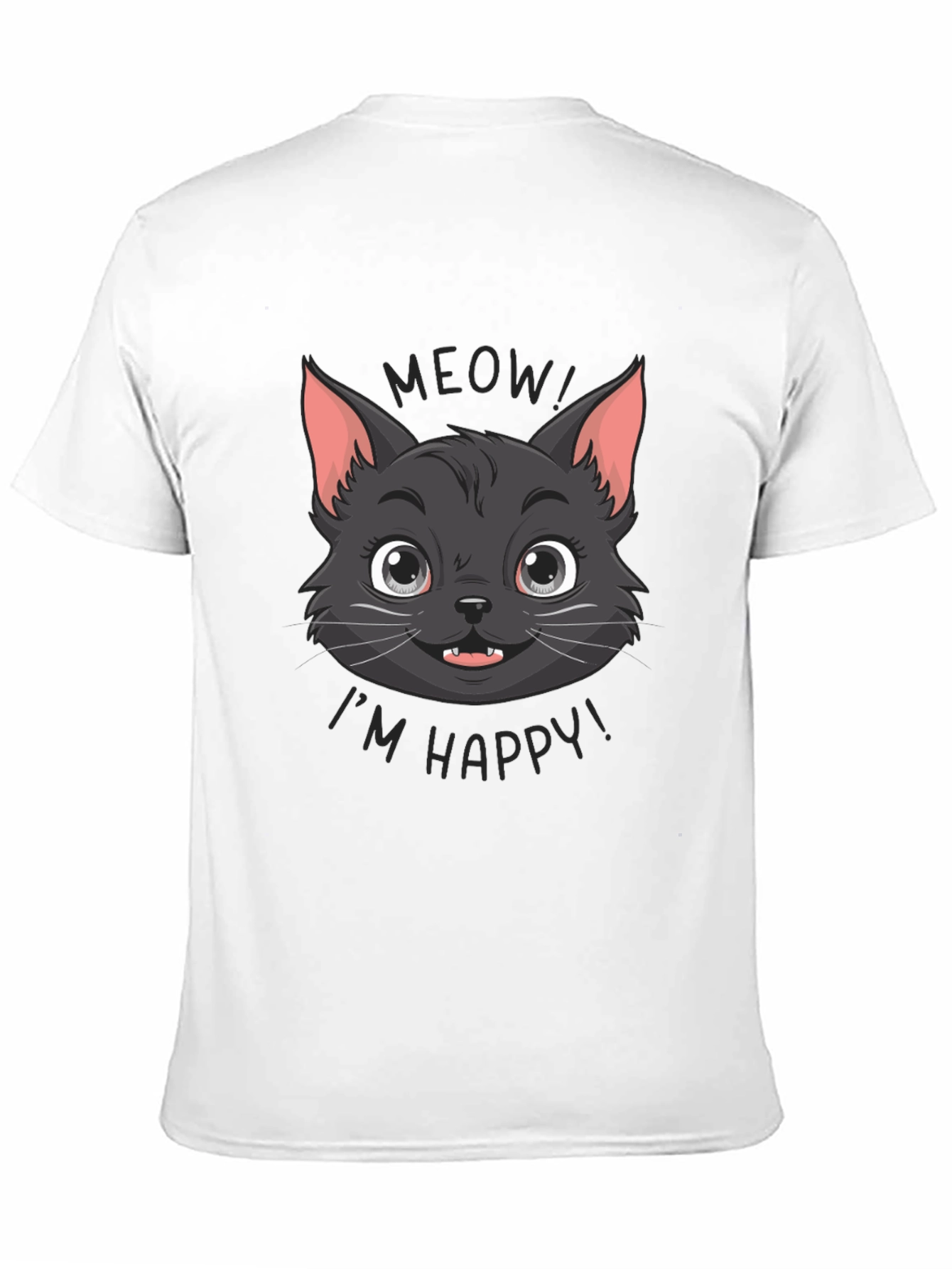 Meow Im Happy! Black Cat Graphic Tee