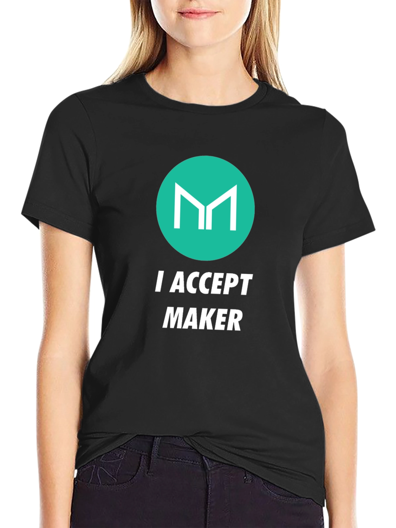 I Accept Maker Black Graphic T-Shirt