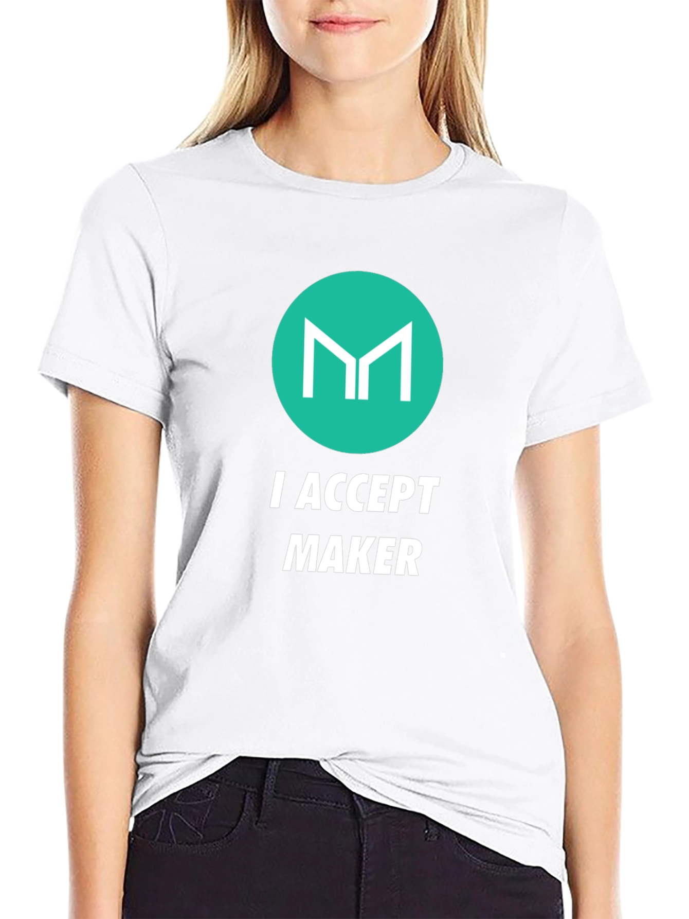 I Accept Maker Black Graphic T-Shirt