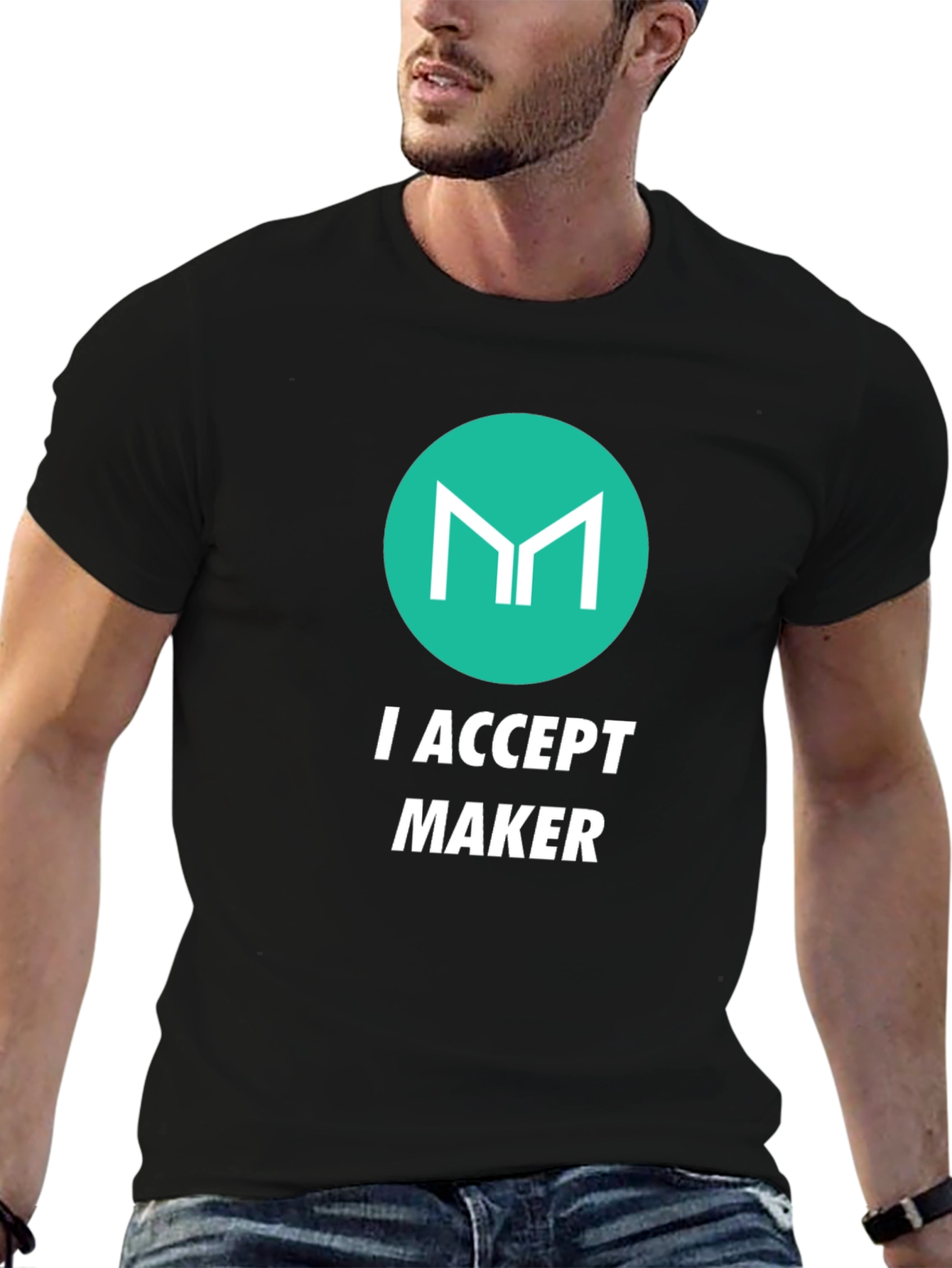 I Accept Maker Black Graphic T-Shirt