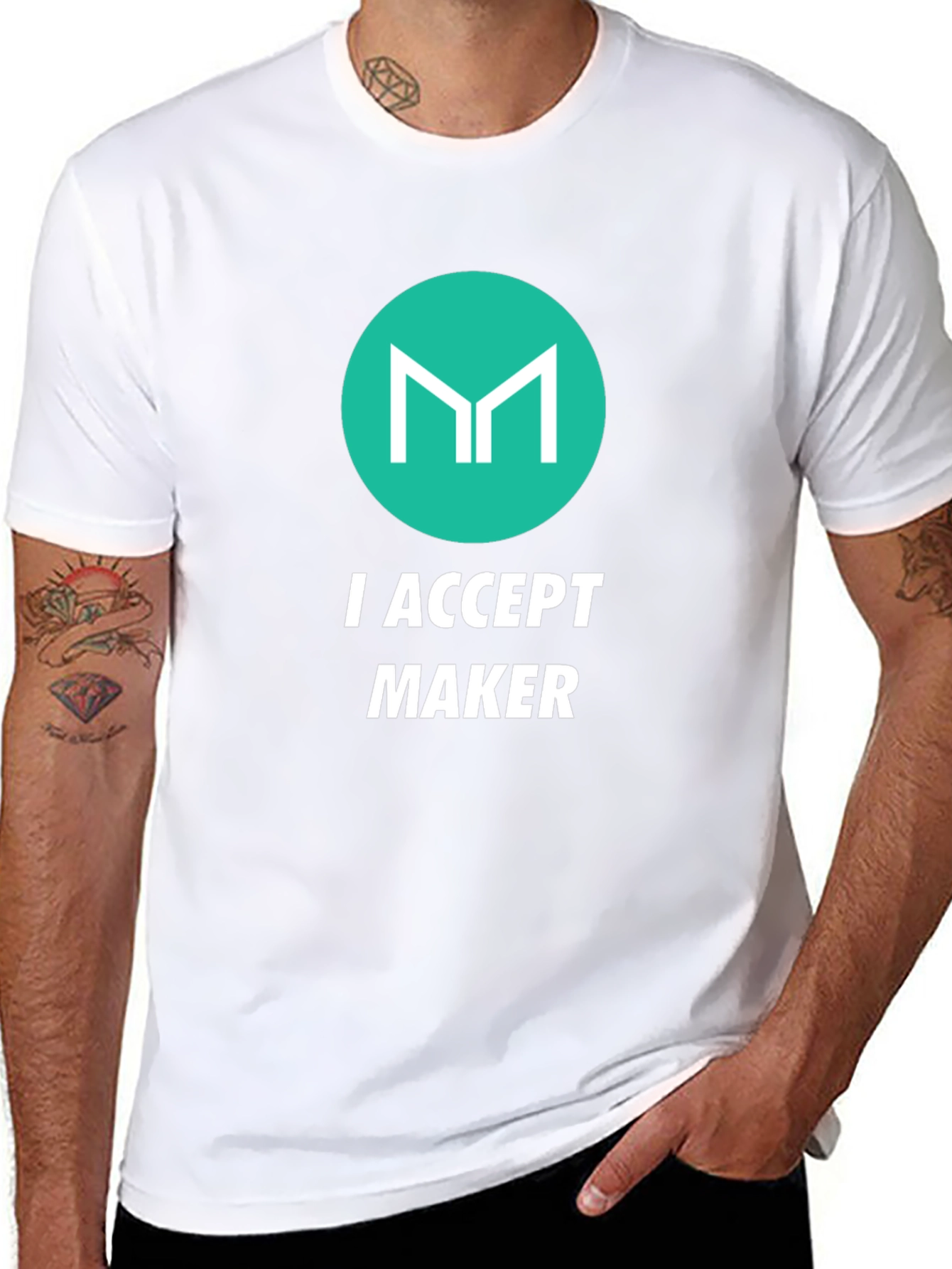 I Accept Maker Black Graphic T-Shirt