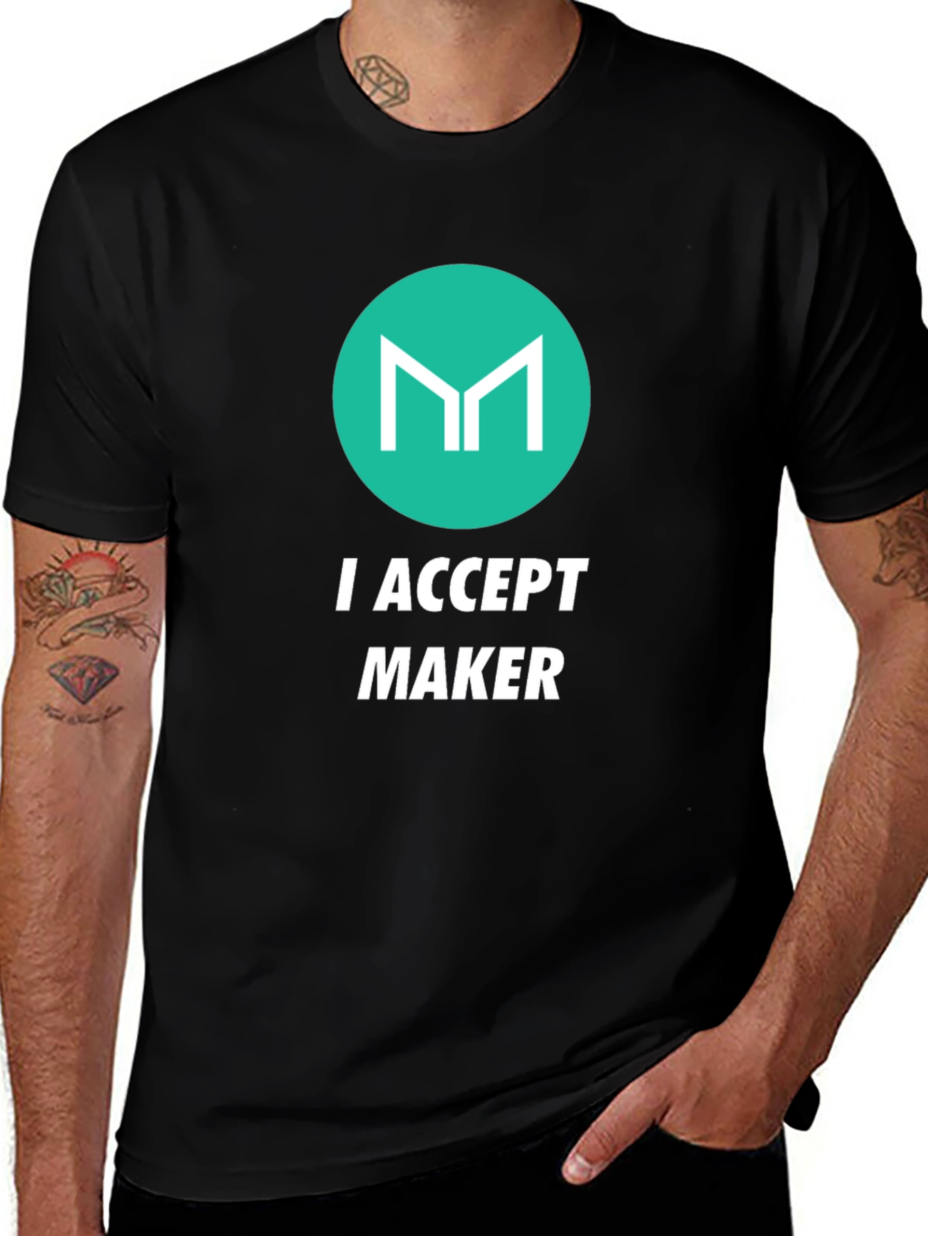 I Accept Maker Black Graphic T-Shirt