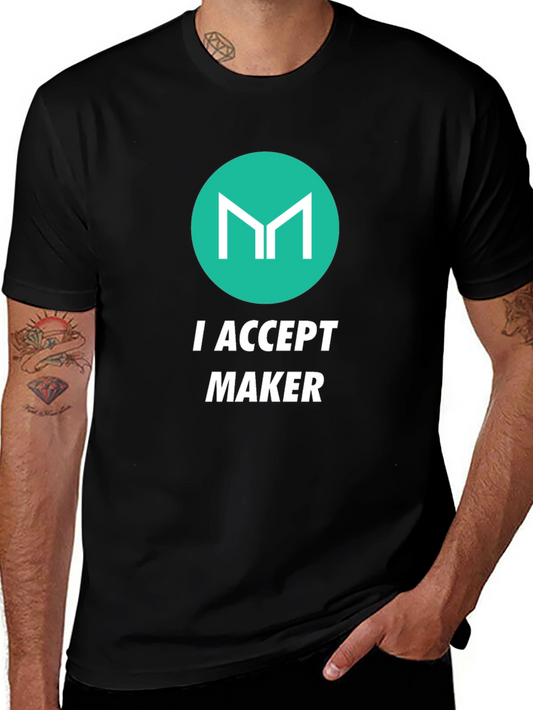 I Accept Maker Black Graphic T-Shirt