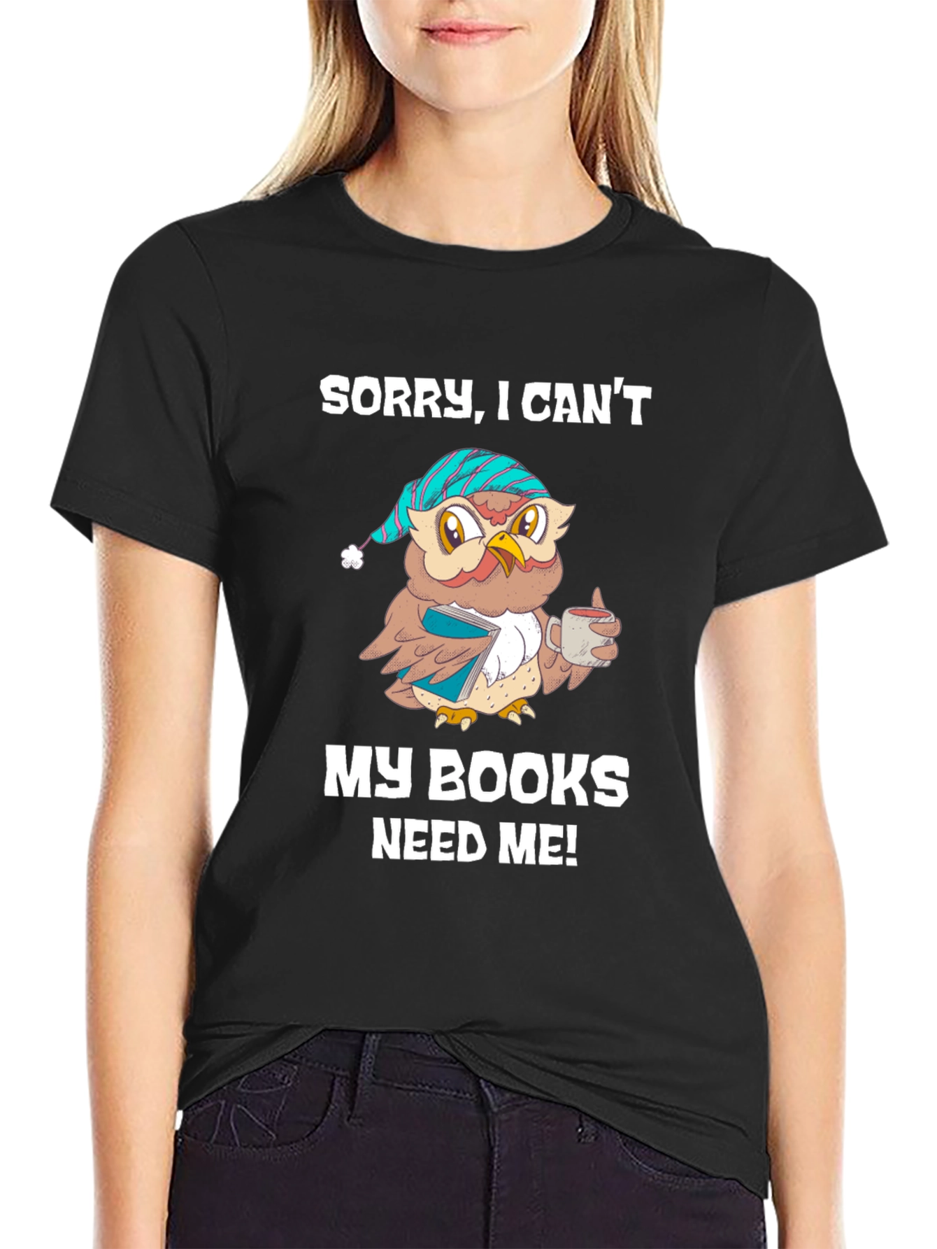 Book Lover T-Shirt: Sleepy Owl Reads