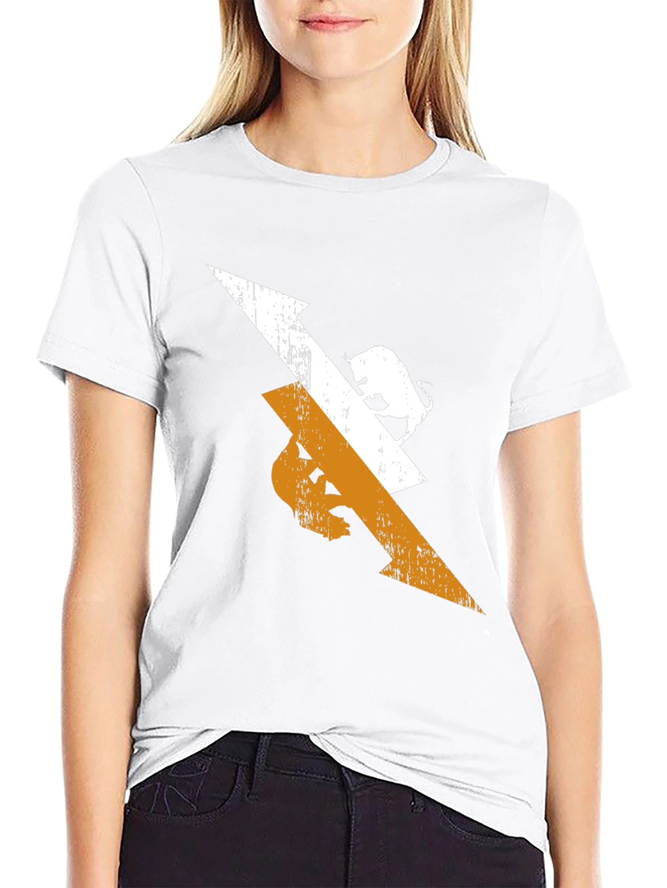 Black Tee with Arrow and Bull Graphic