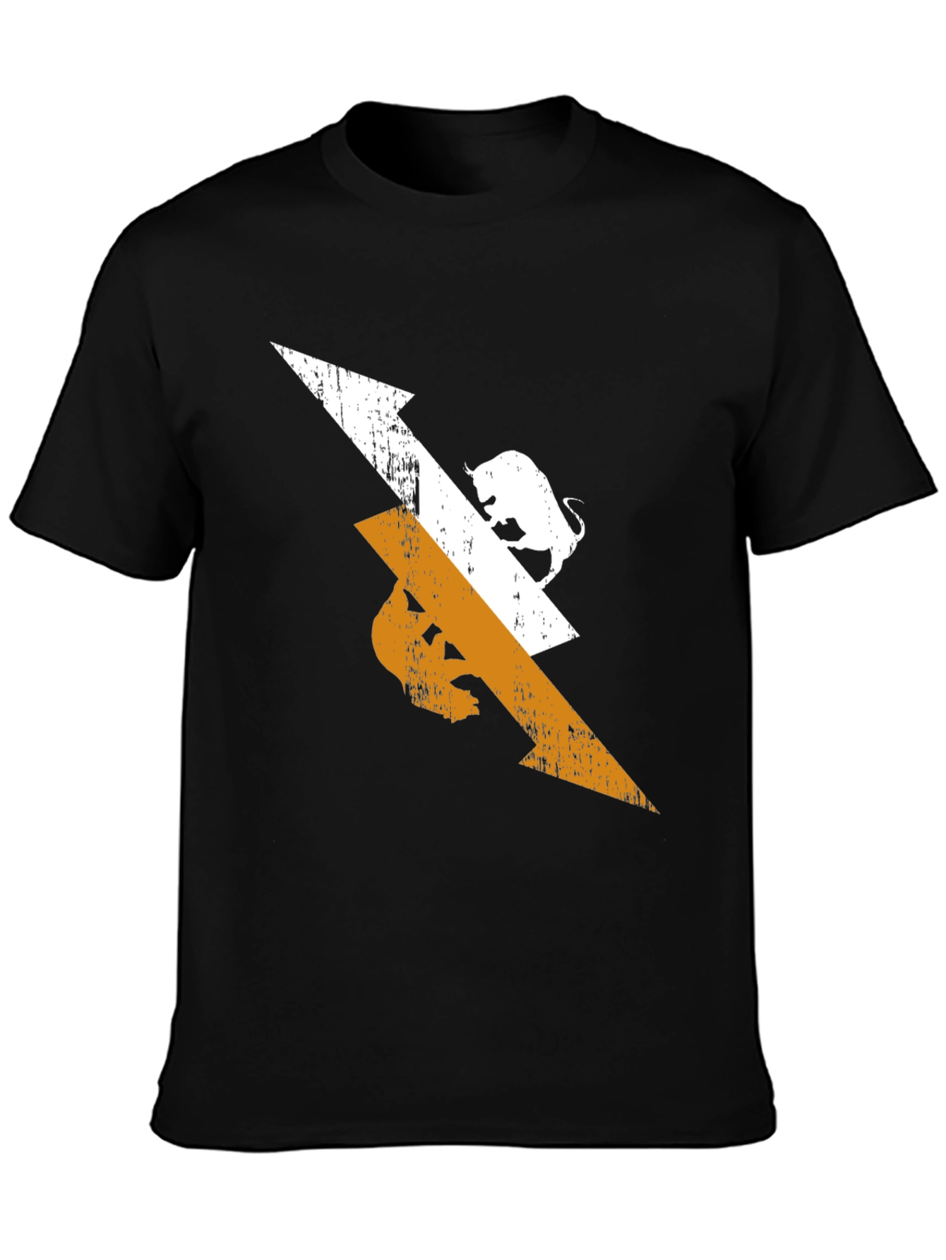 Black Tee with Arrow and Bull Graphic