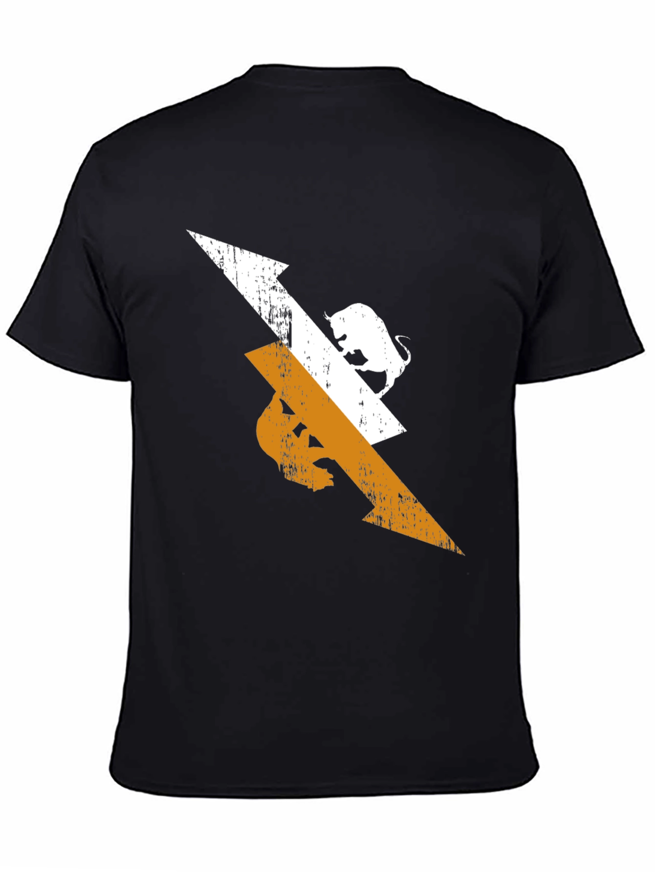 Black Tee with Arrow and Bull Graphic