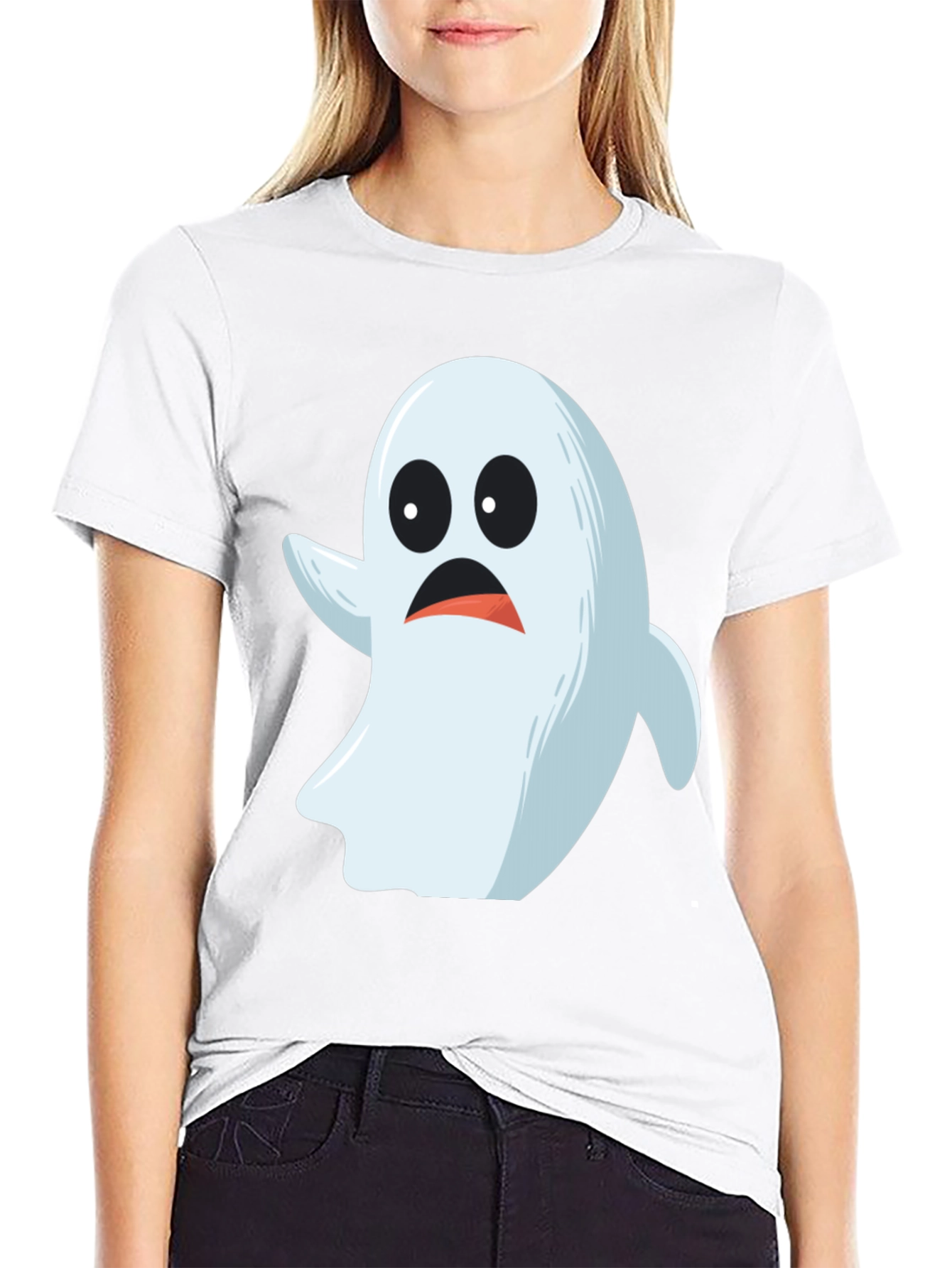 Spooky Ghost Graphic Tee - Halloween Costume Shirt