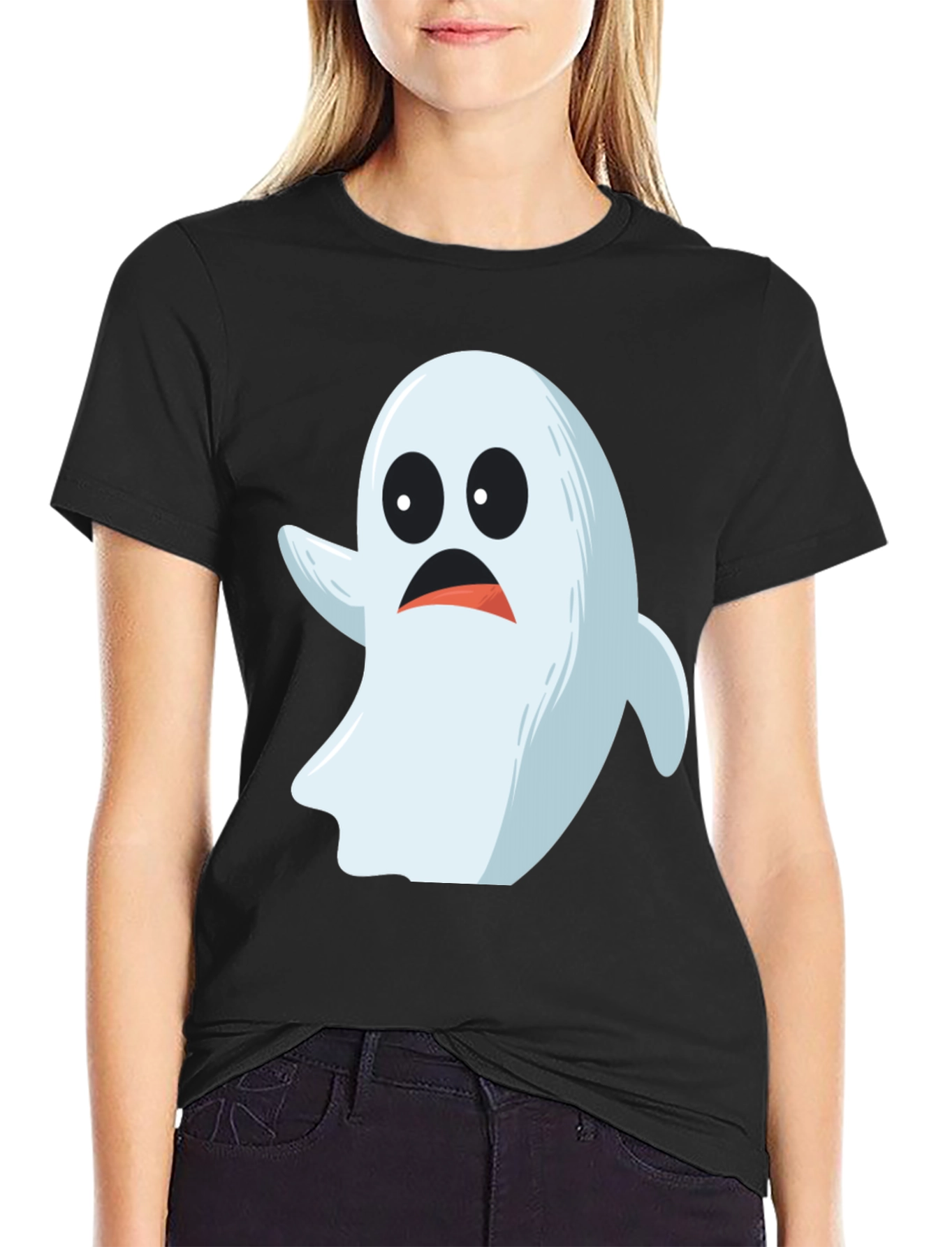 Spooky Ghost Graphic Tee - Halloween Costume Shirt