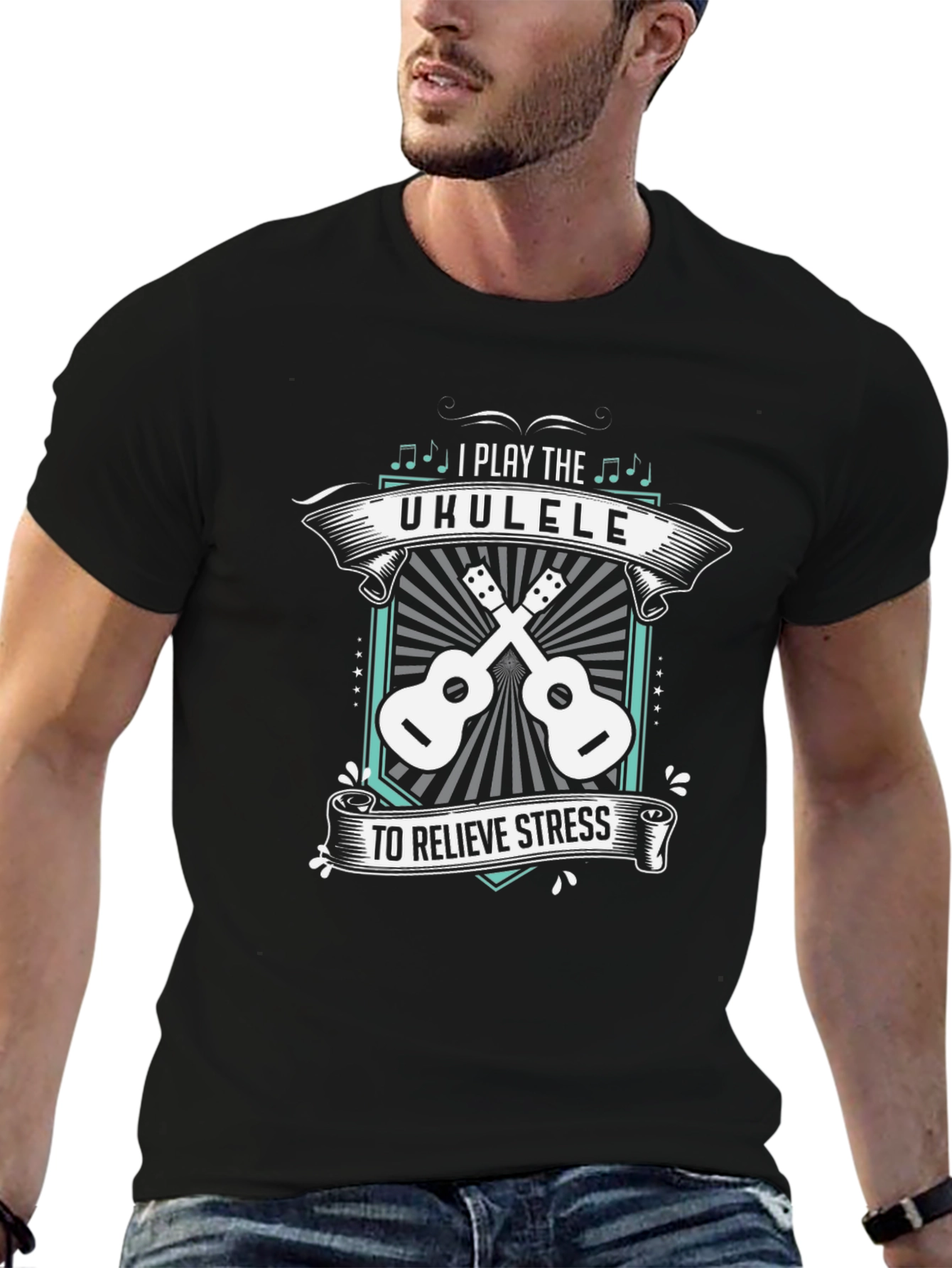 Ukulele Stress Relief Graphic T-Shirt