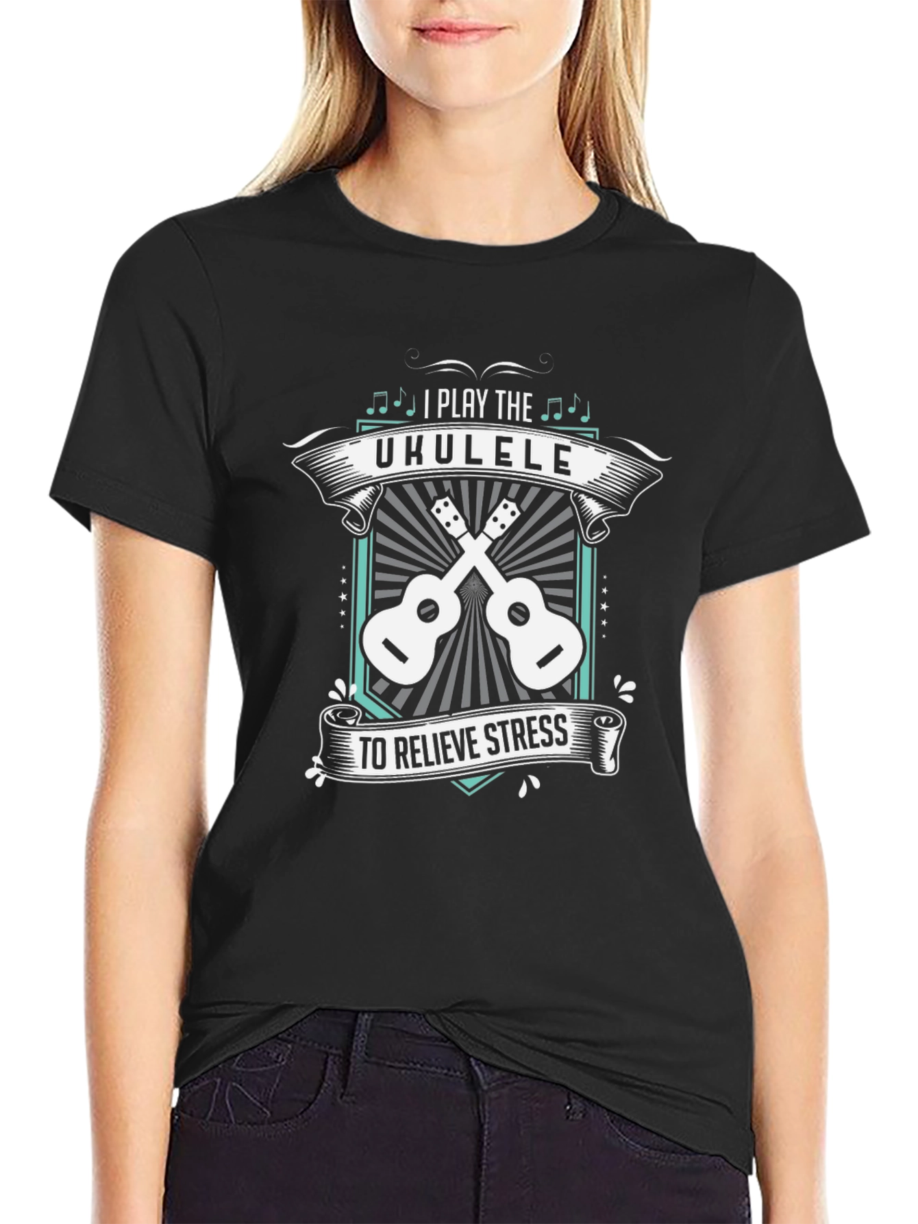 Ukulele Stress Relief Graphic T-Shirt