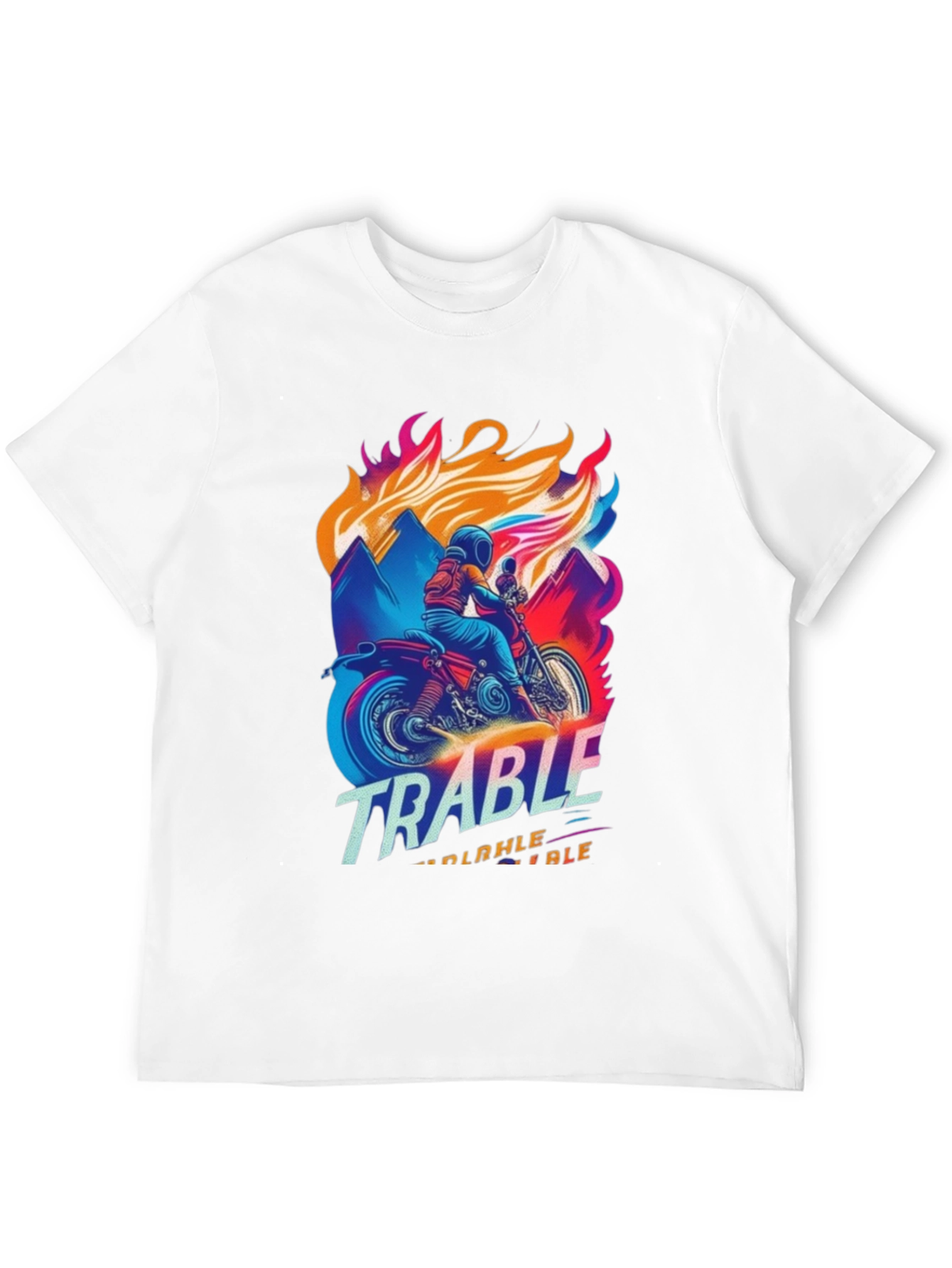 Trable Motorcycle Graphic Tee - Black Cotton Blend