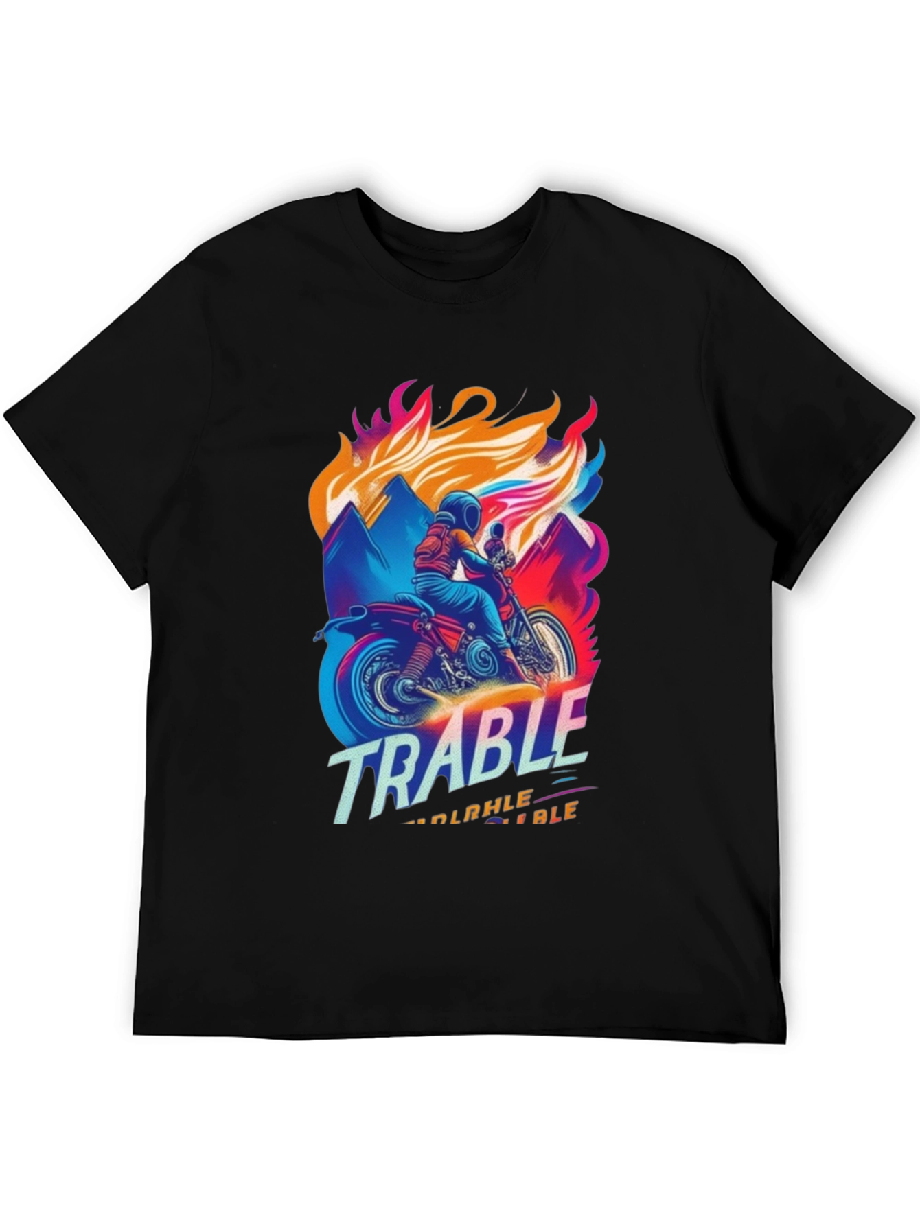 Trable Motorcycle Graphic Tee - Black Cotton Blend