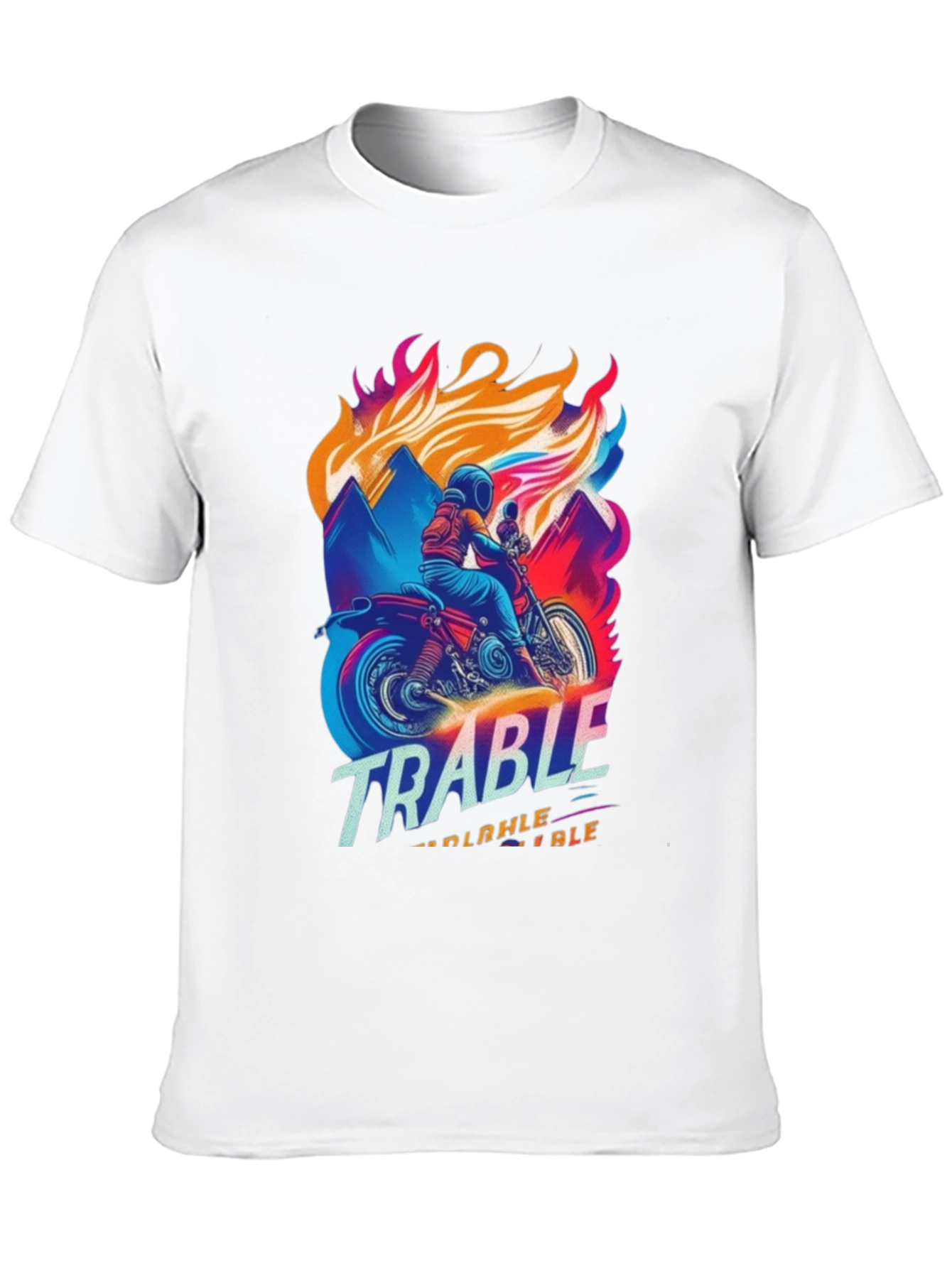 Trable Motorcycle Graphic Tee - Black Cotton Blend