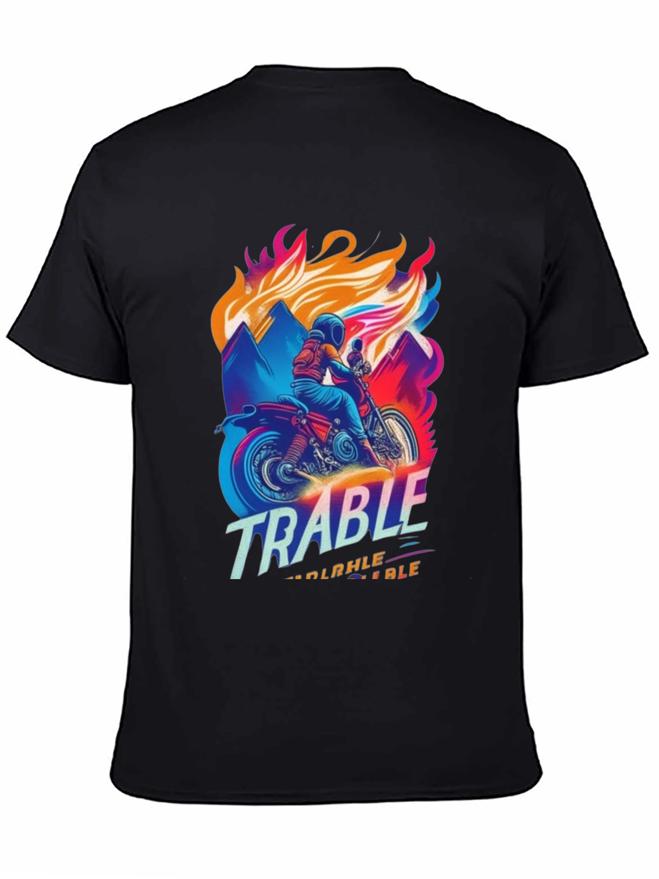 Trable Motorcycle Graphic Tee - Black Cotton Blend