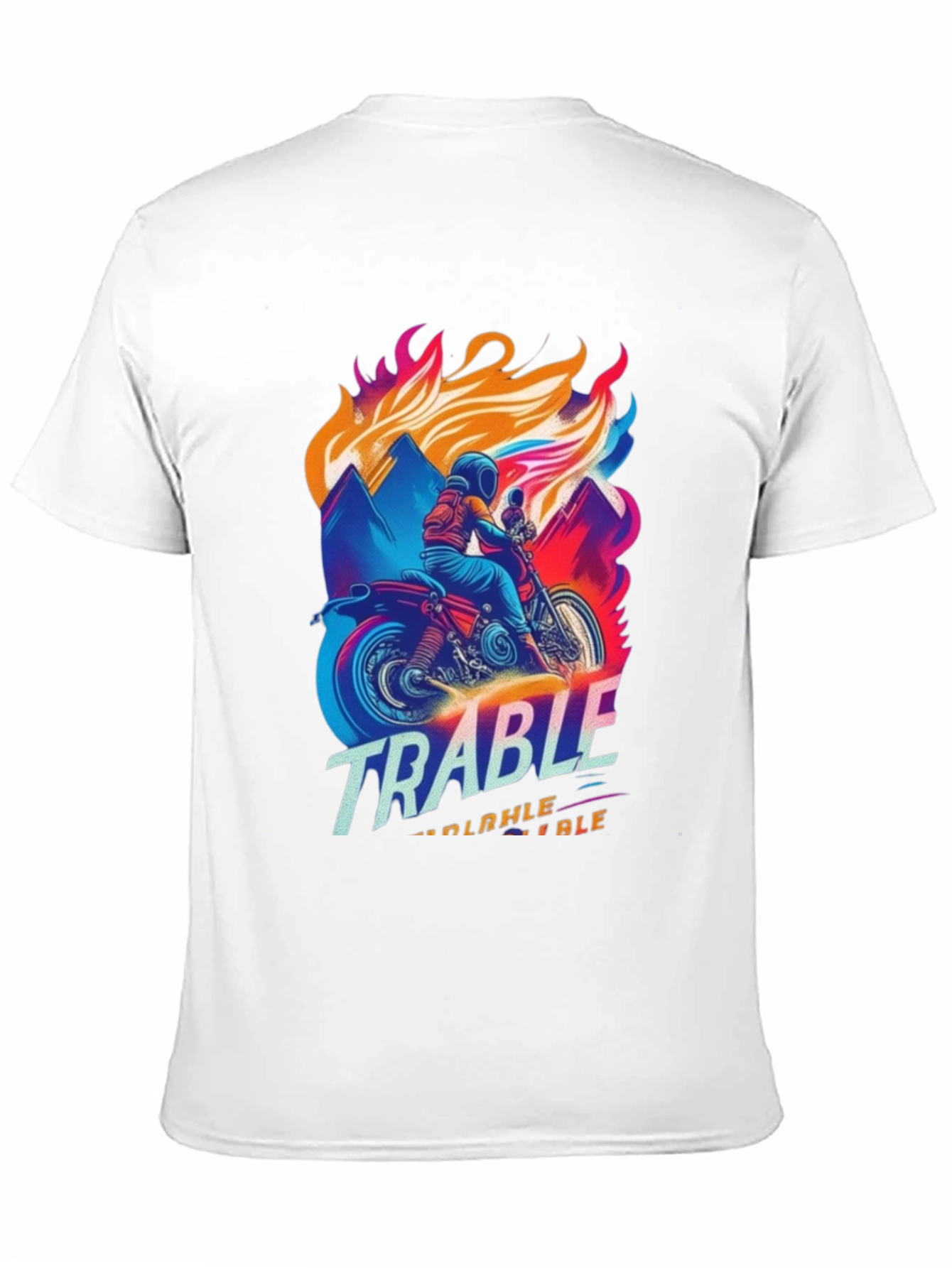 Trable Motorcycle Graphic Tee - Black Cotton Blend