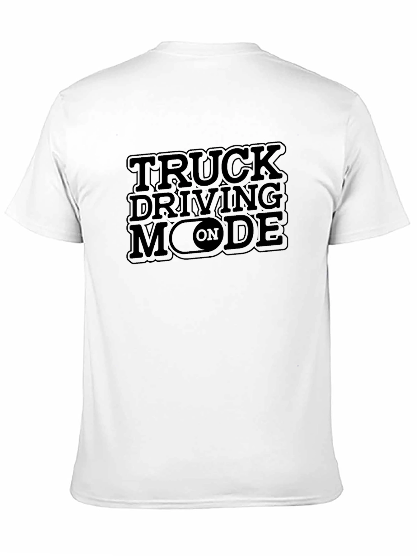 Truck Driving Mode On Black T-Shirt